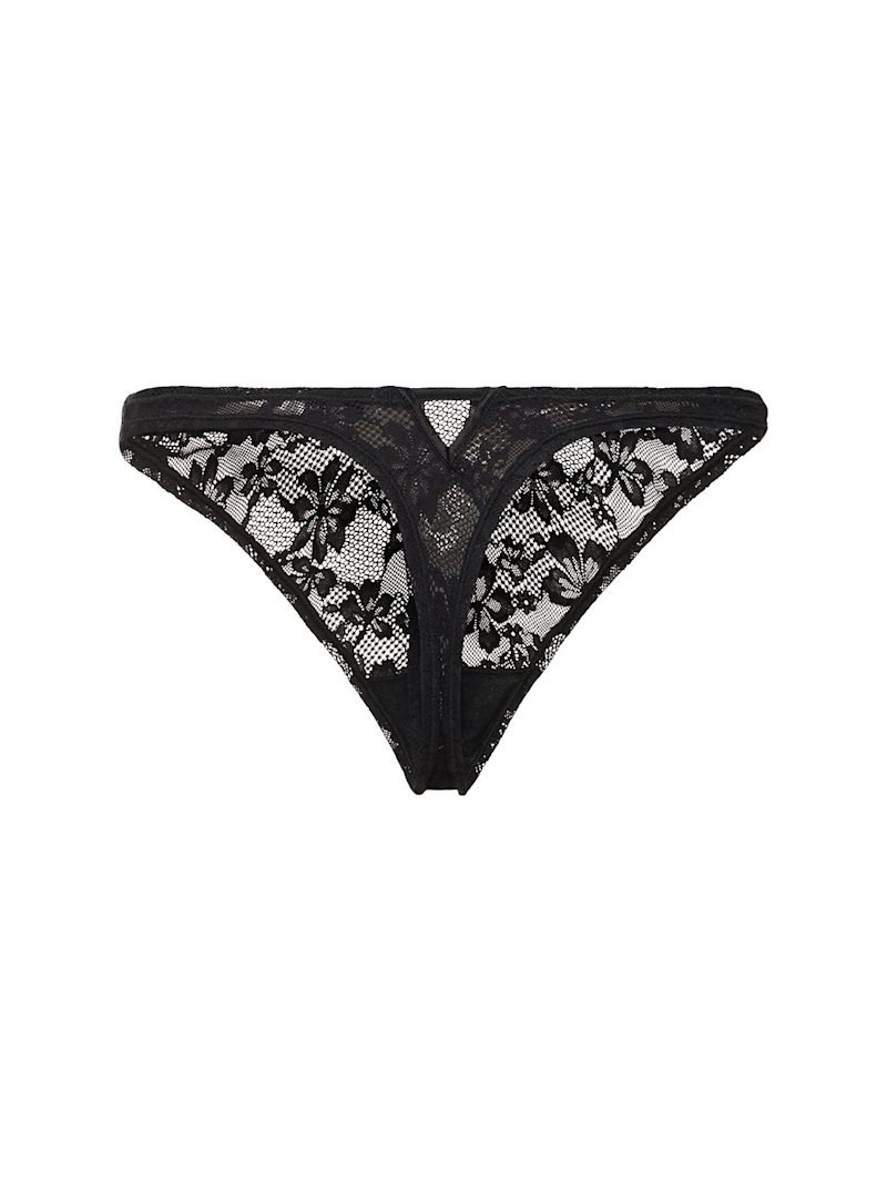 Le Stretch lace high rise thong - 5