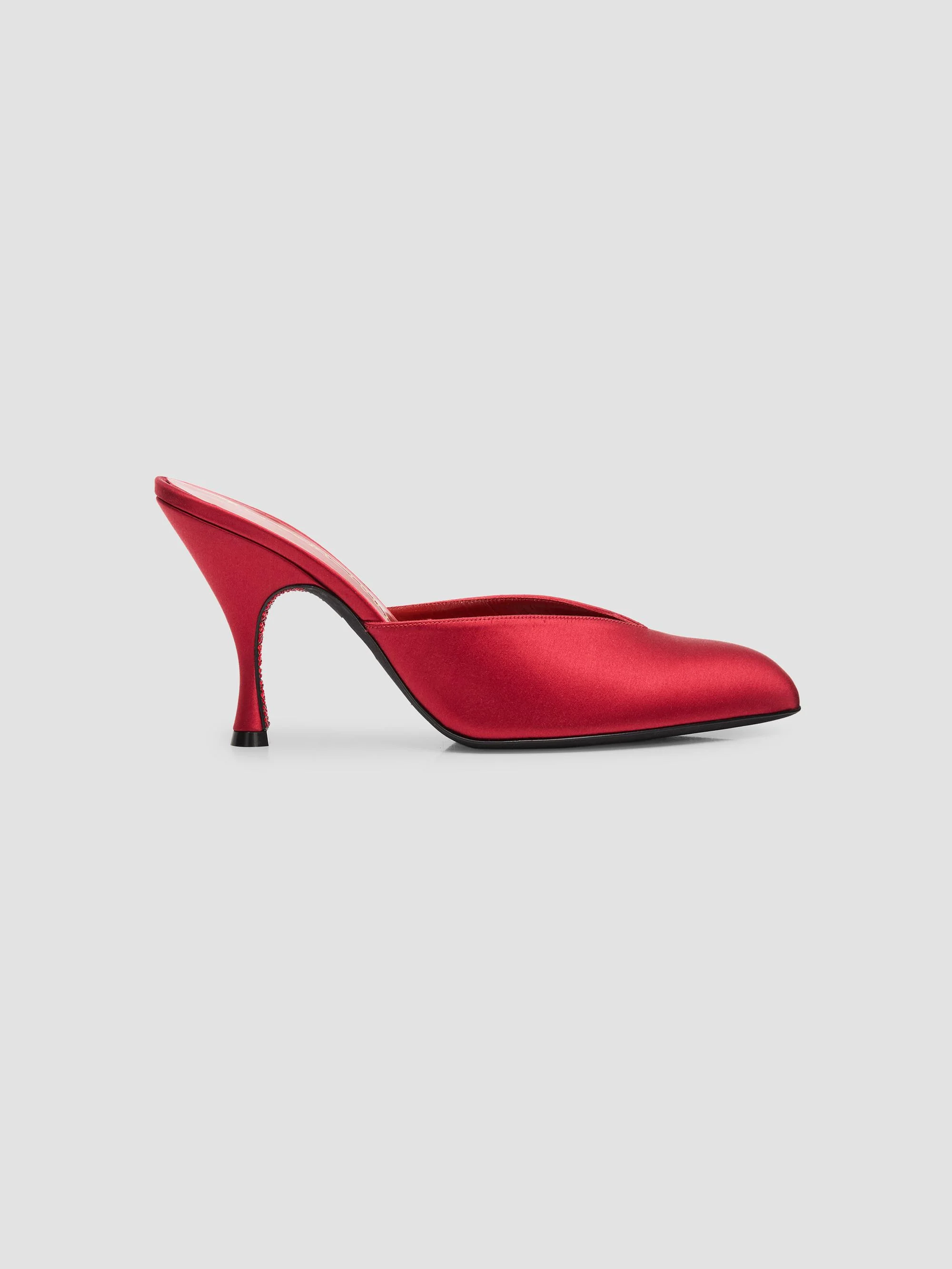 Women's Sitting Pretty 95MM Satin Mules - Satin Beth Red - 1