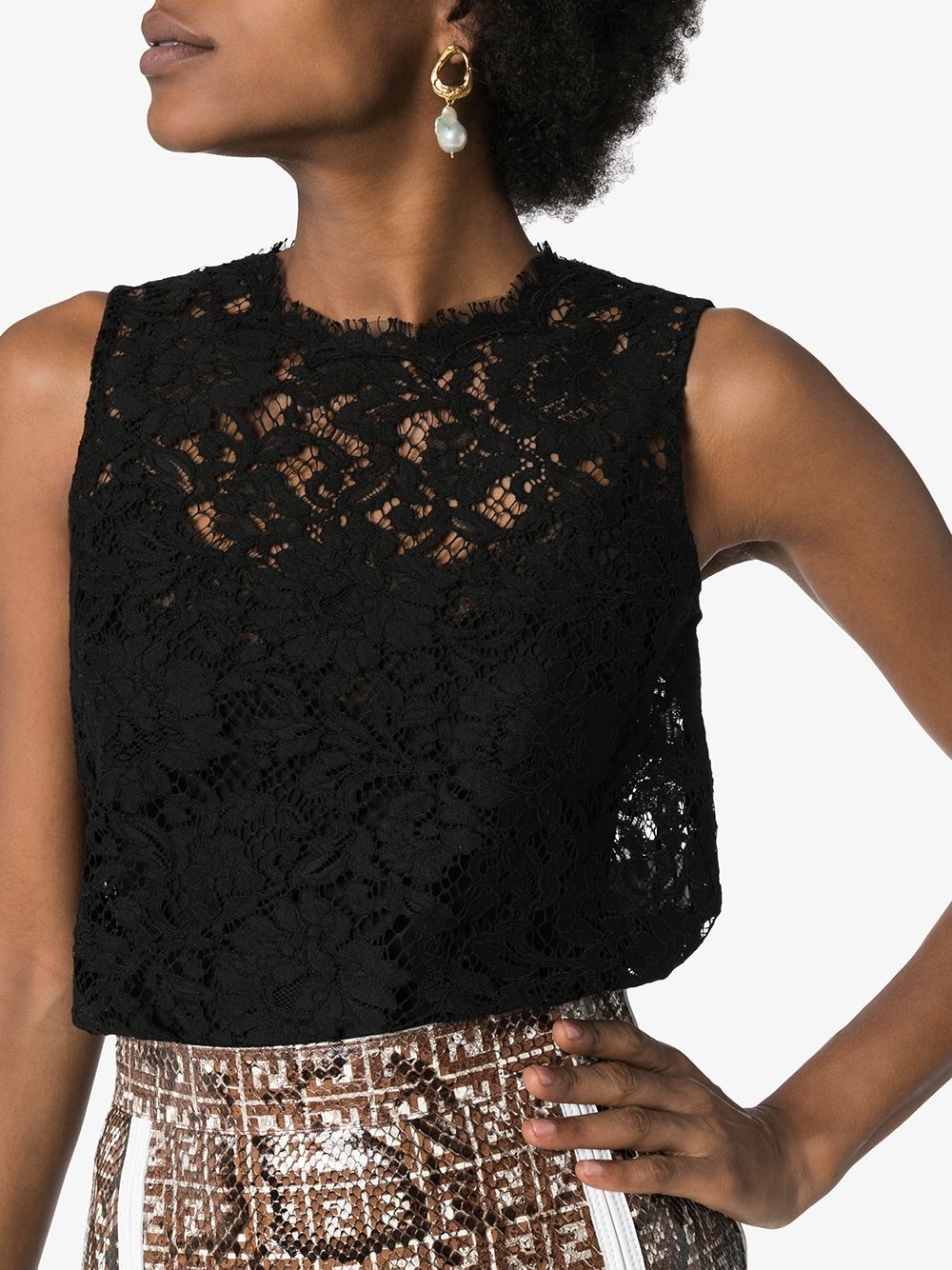 sleeveless lace top - 5