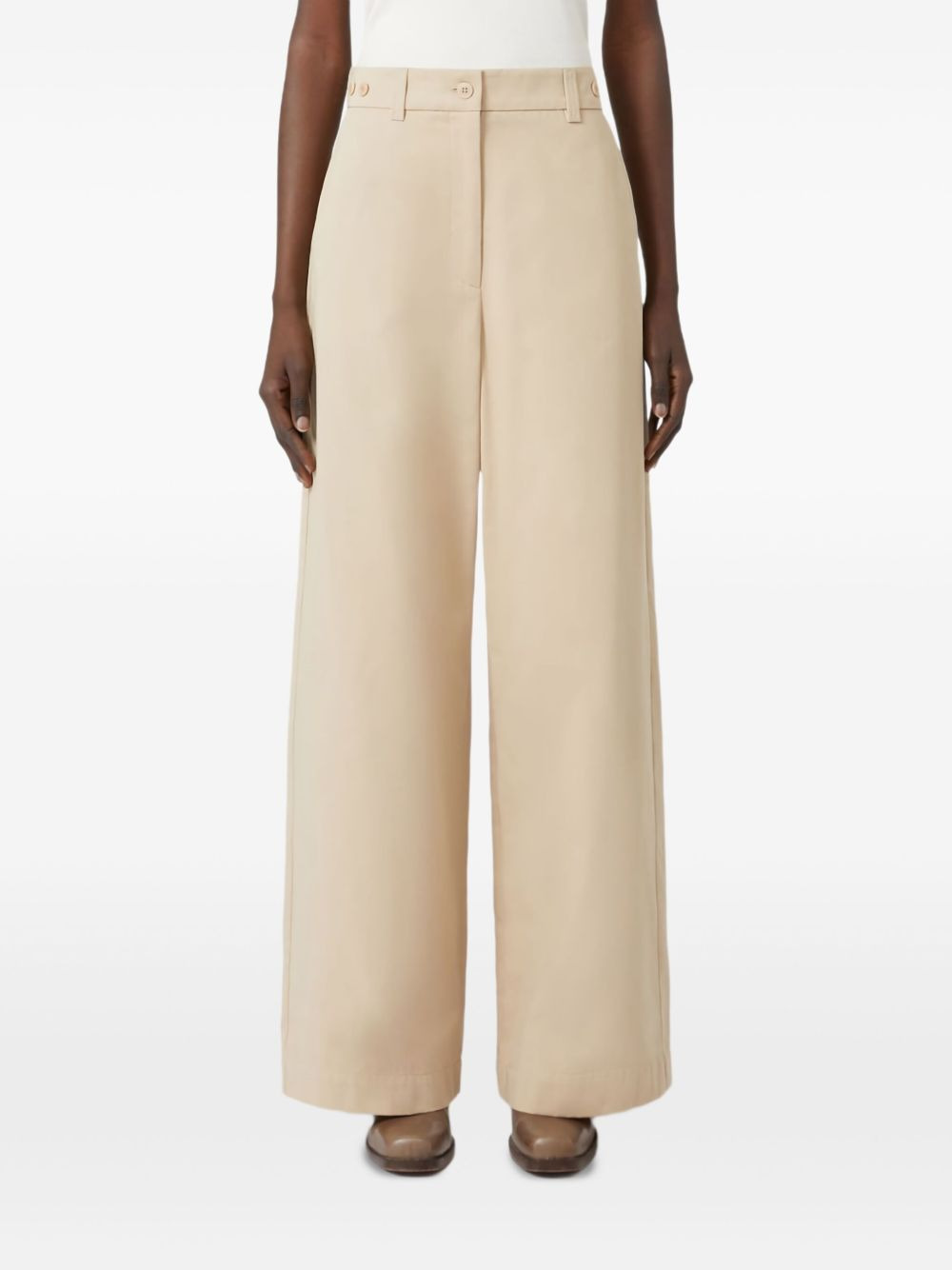 high-waisted wide-leg trousers - 3