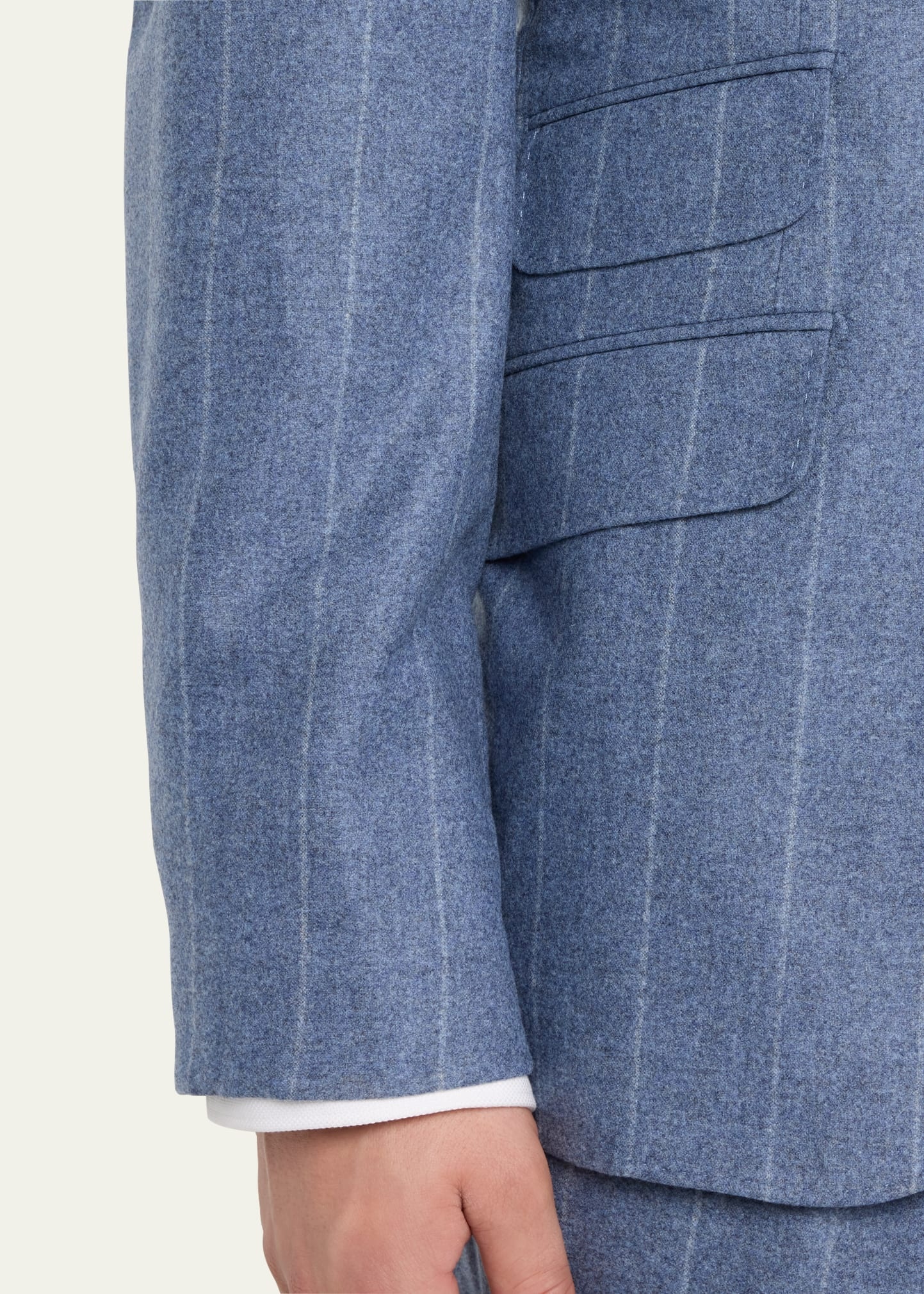 Men's Striped Light Flannel Suit - 5