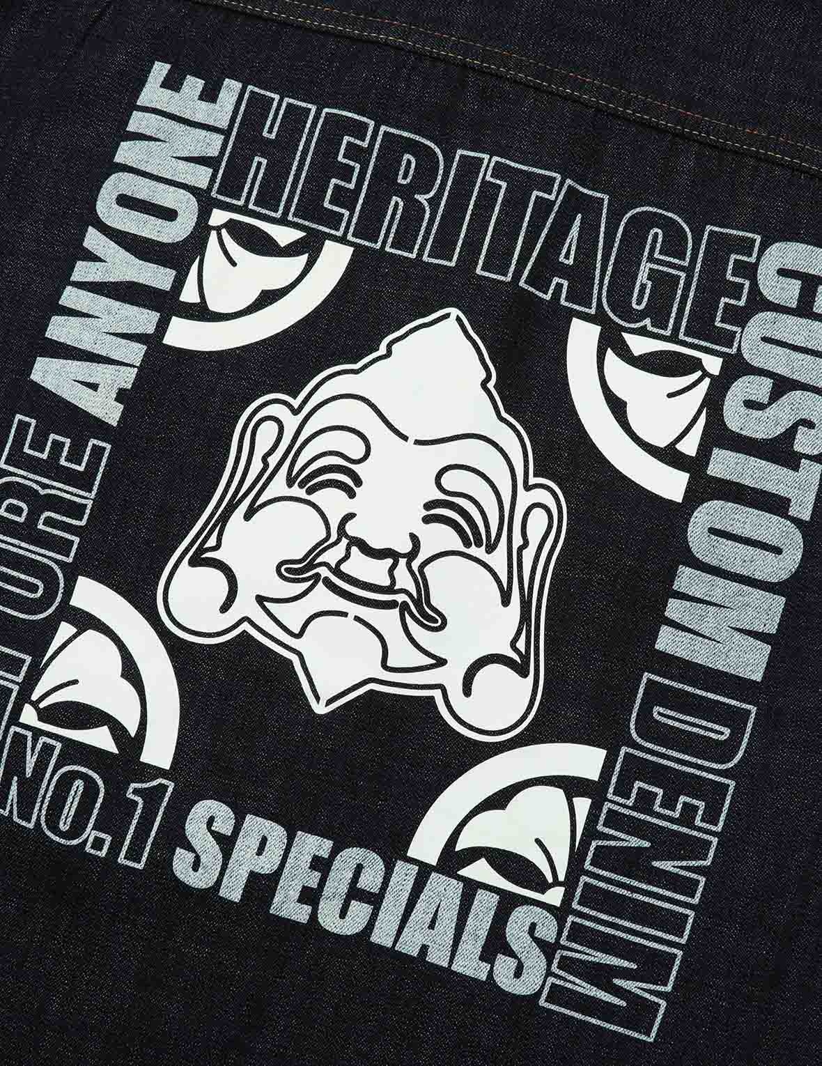 GODHEAD AND KAMON PRINT DENIM SHIRT - 9