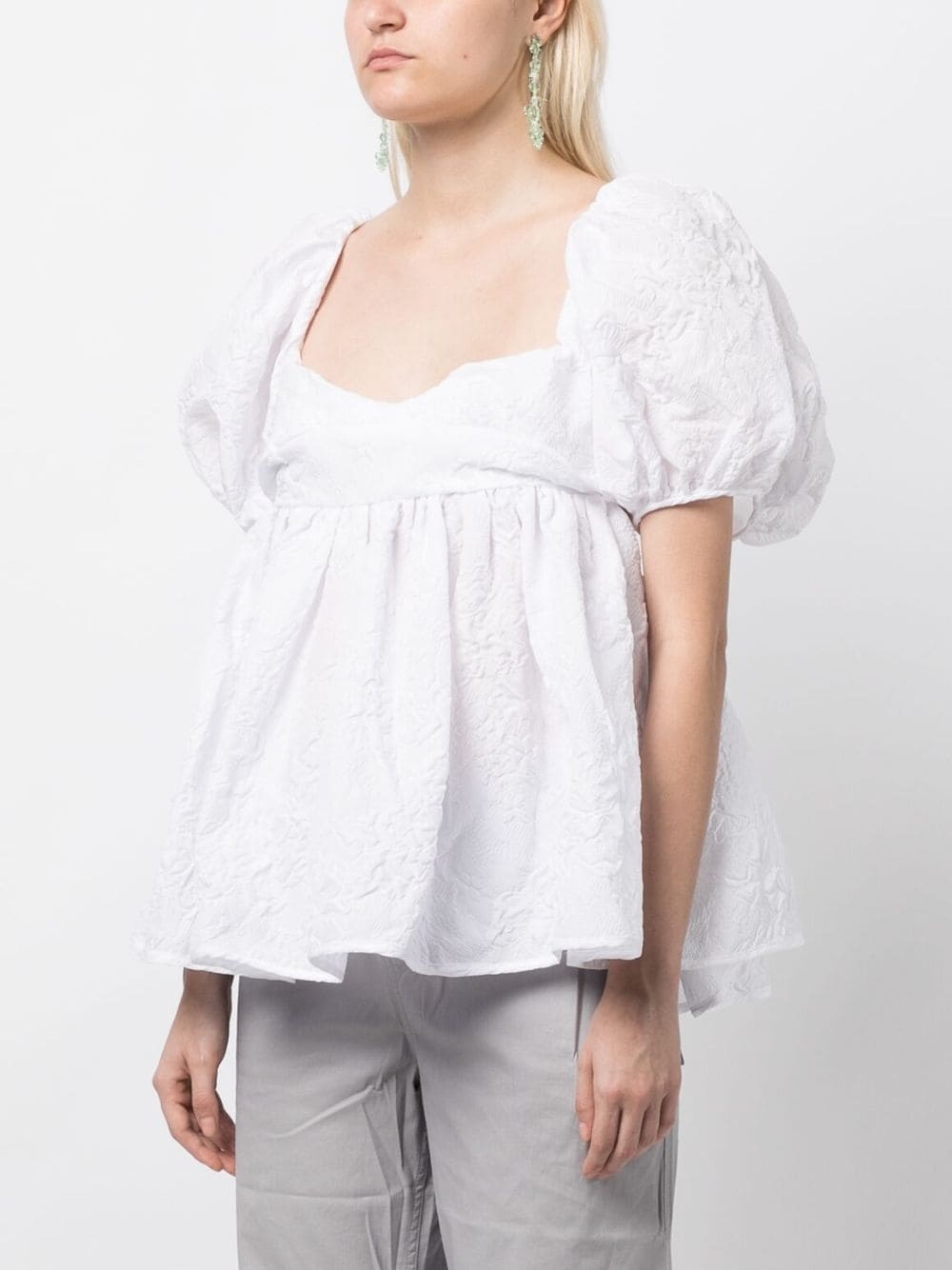 puff-sleeve empire blouse - 3
