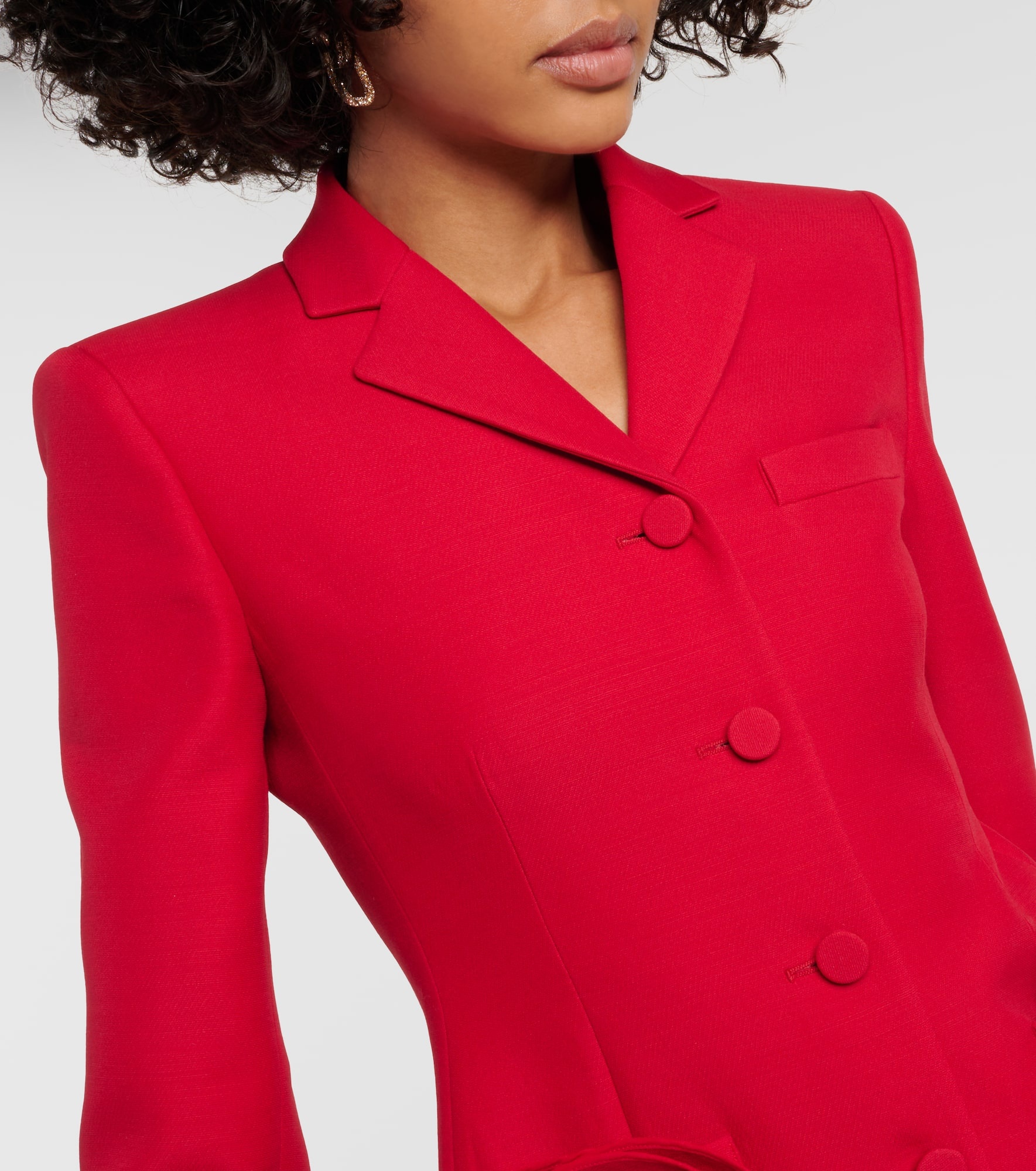 Crêpe Couture floral-appliqué blazer - 4