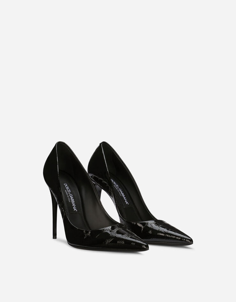 Tortoiseshell-print patent leather pumps 2