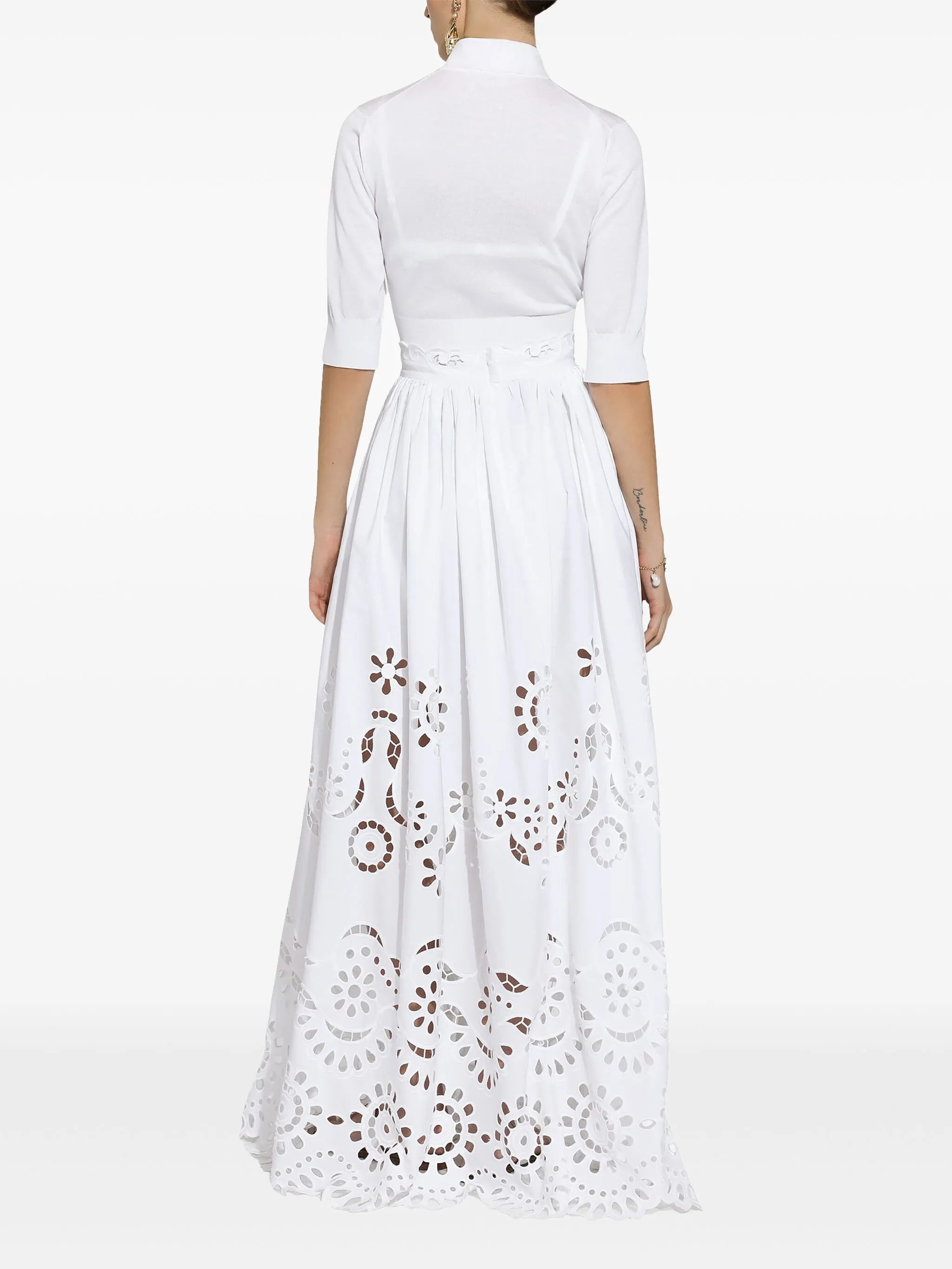 scallop-hem maxi skirt - 4