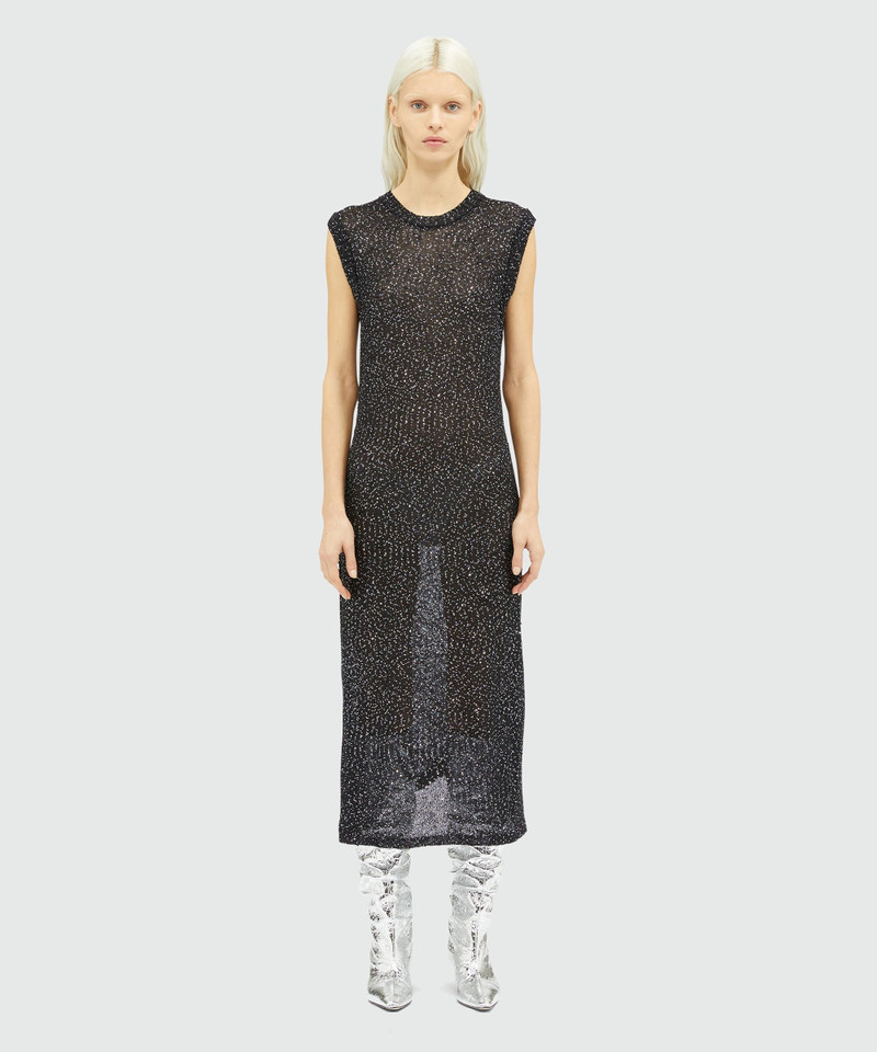 MSGM Glitter knit midi dress outlook