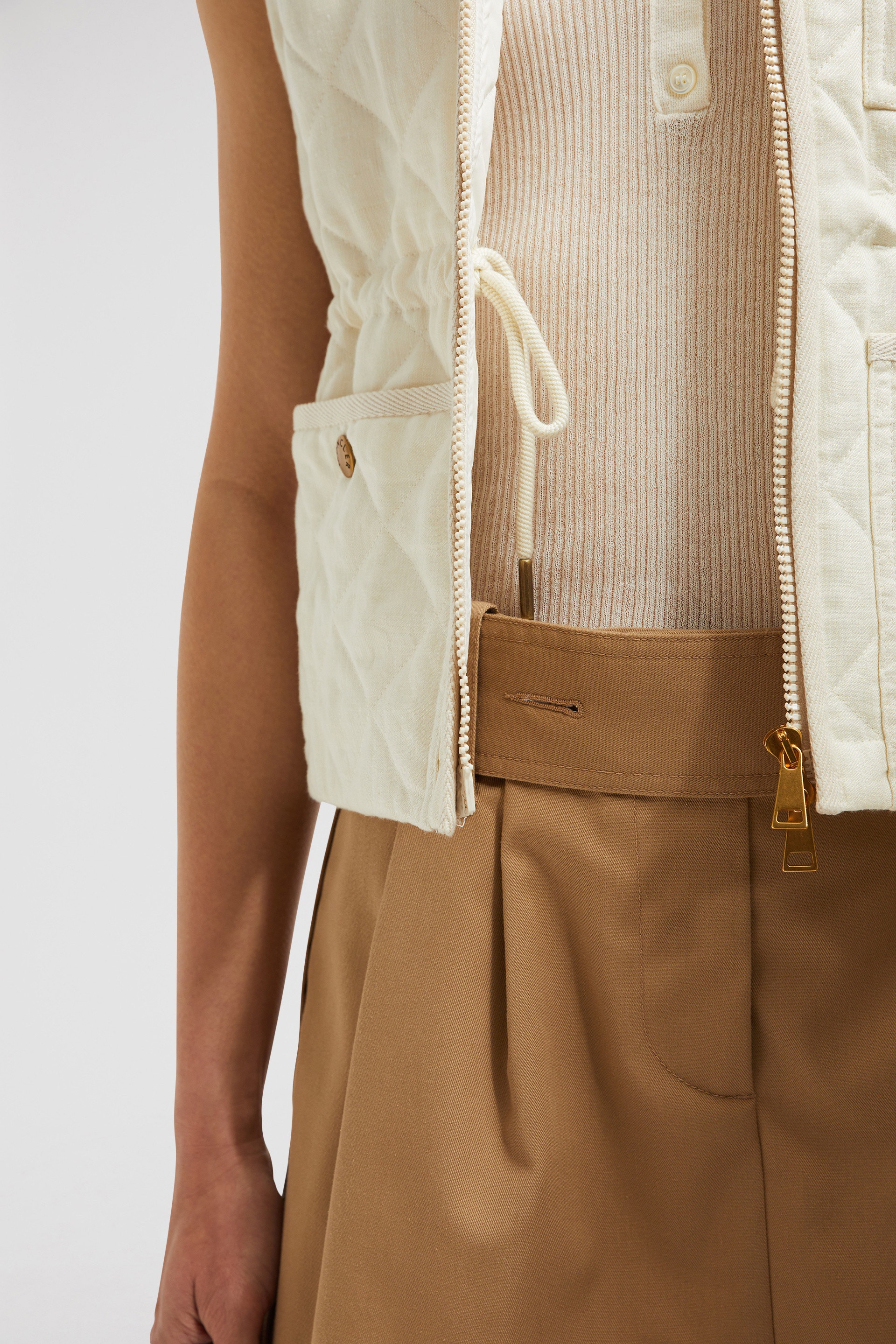 Vigny Diamond-Quilted Padded Linen Vest - 6