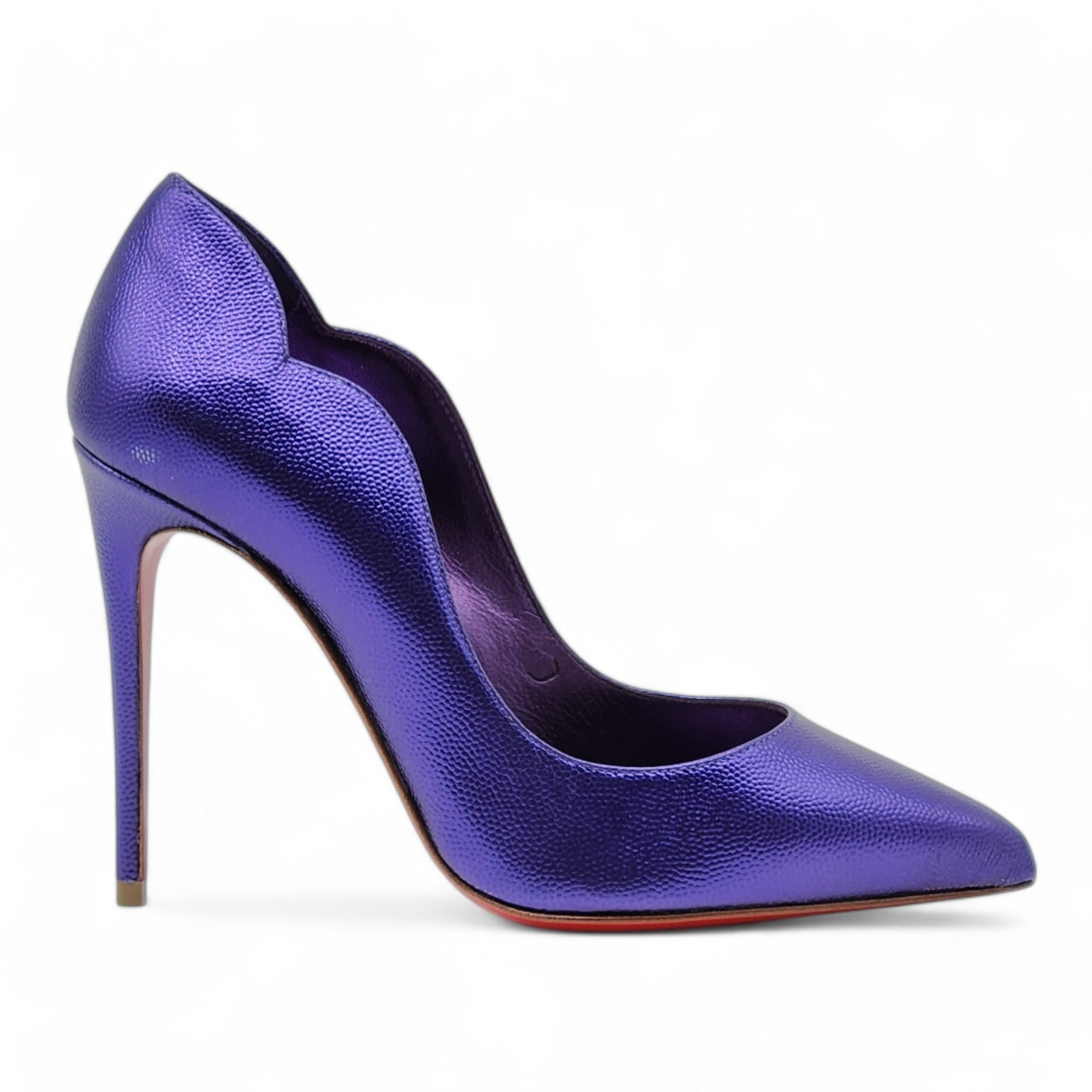 Christian Louboutin Hot Chick Pumps 100mm - Leather - Purple 34 - 2