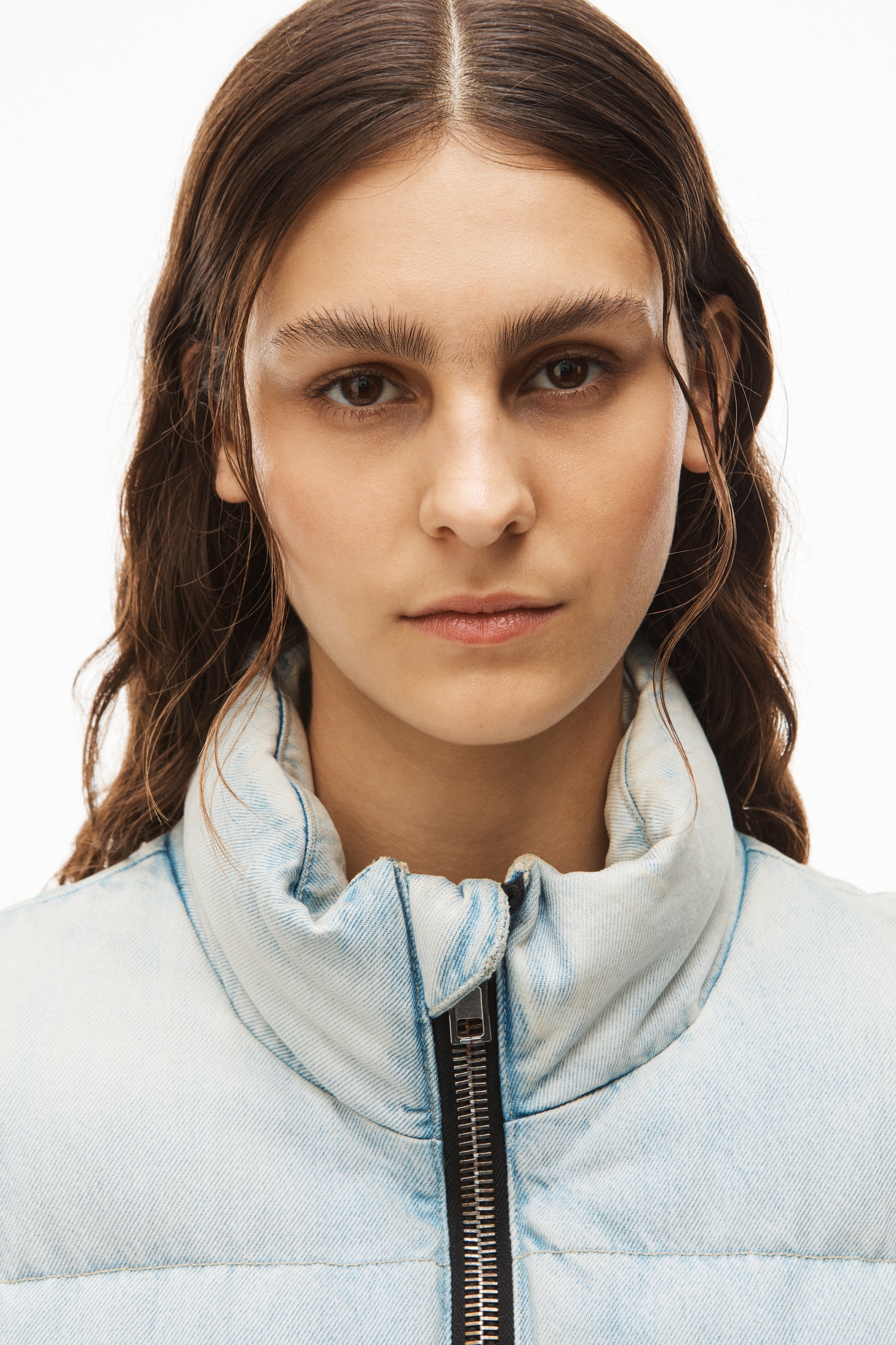 PUFFER JACKET IN BLEACHED DENIM - 3
