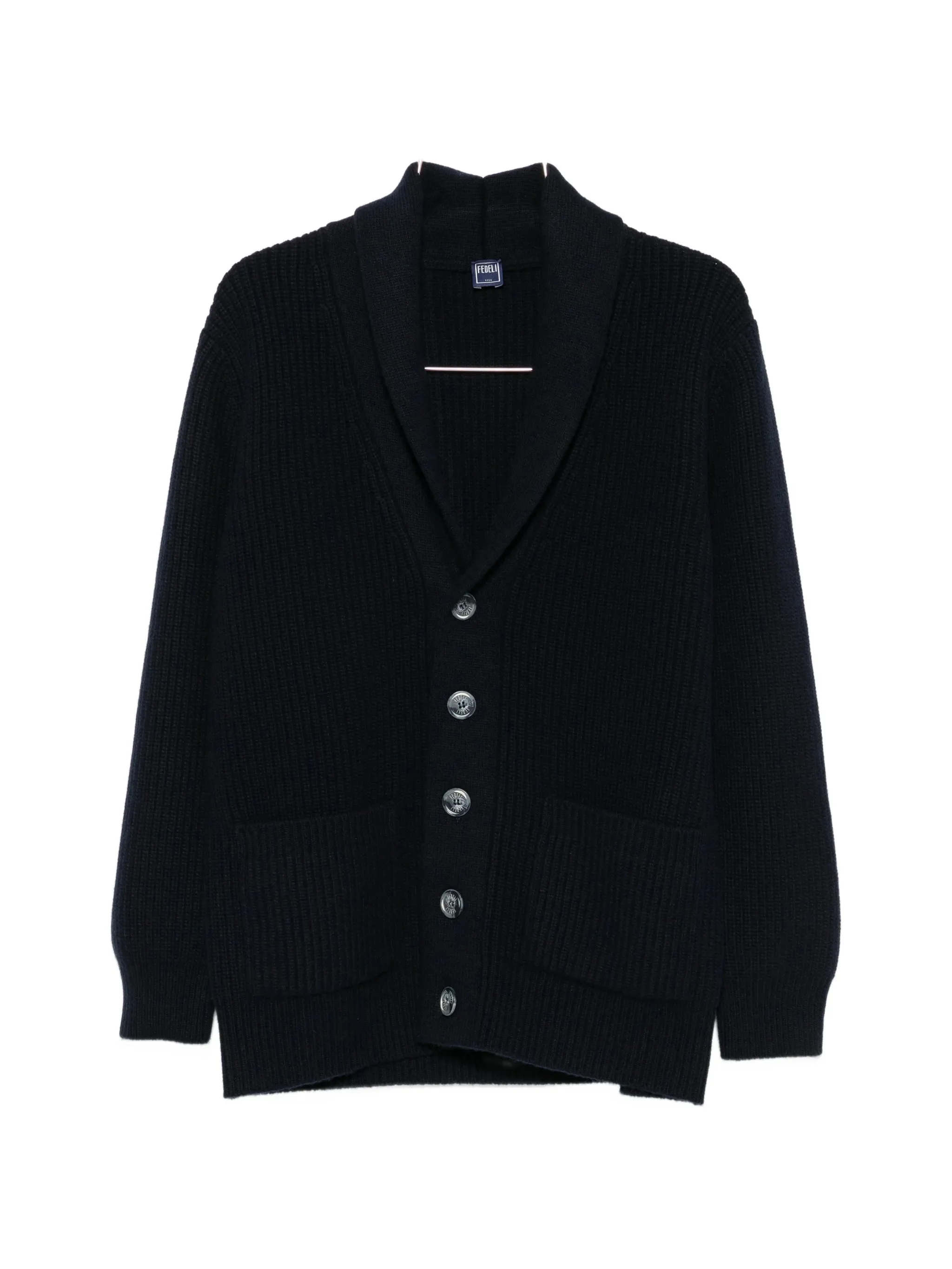 Fedeli Ribbed-knit Shawl-collar Cardigan - 1
