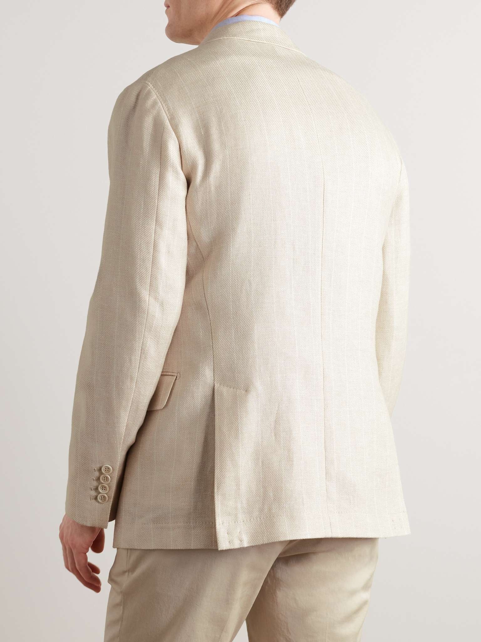 Unstructured Striped Linen, Wool and Silk-Blend Blazer - 4