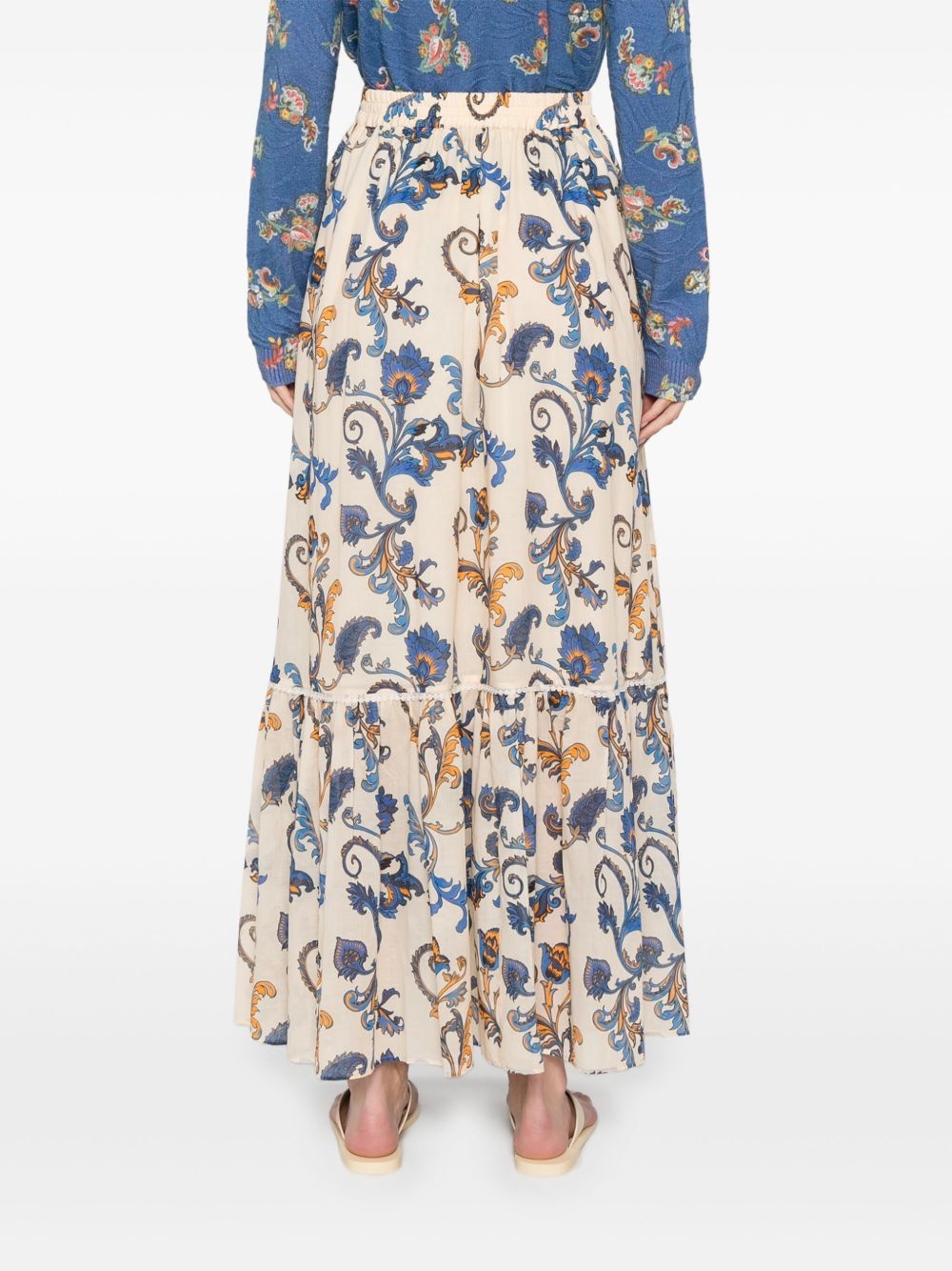ETRO★素敵！Multicolor Muted Paisly Print Maxi Skirt Paisley silk maxi skirt in multicoloured - Etro | Mytheresa