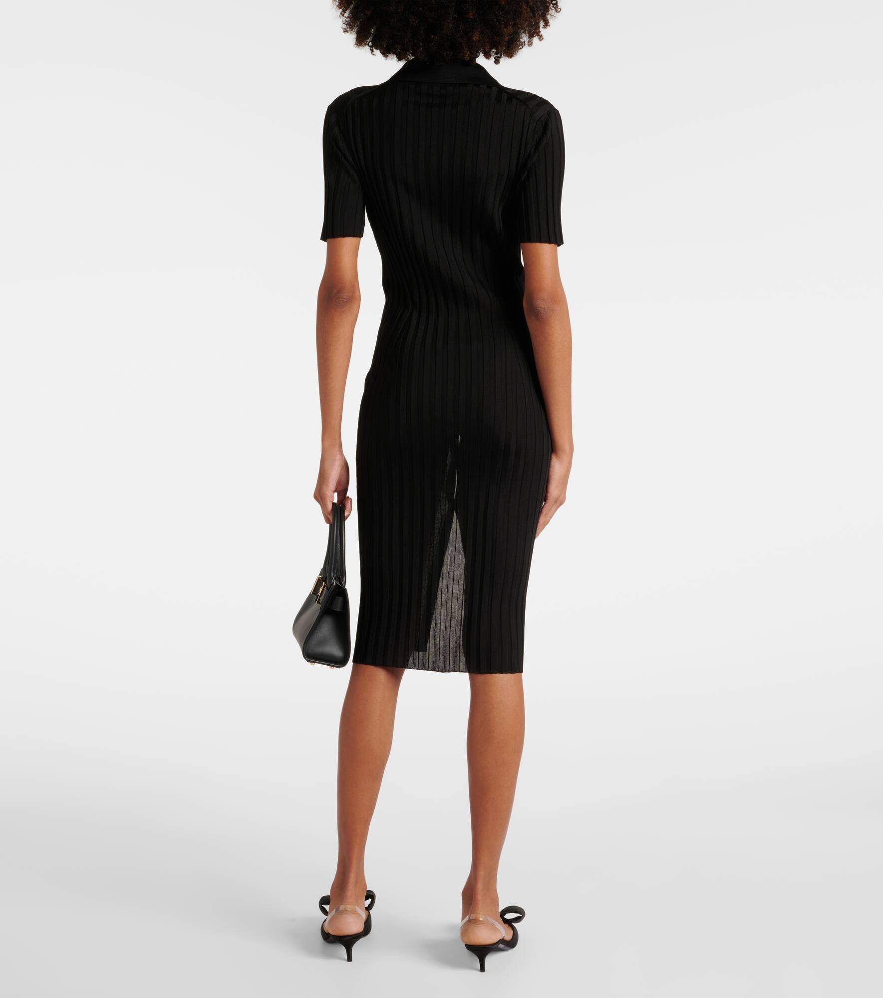 Ribbed-knit midi dress - 3