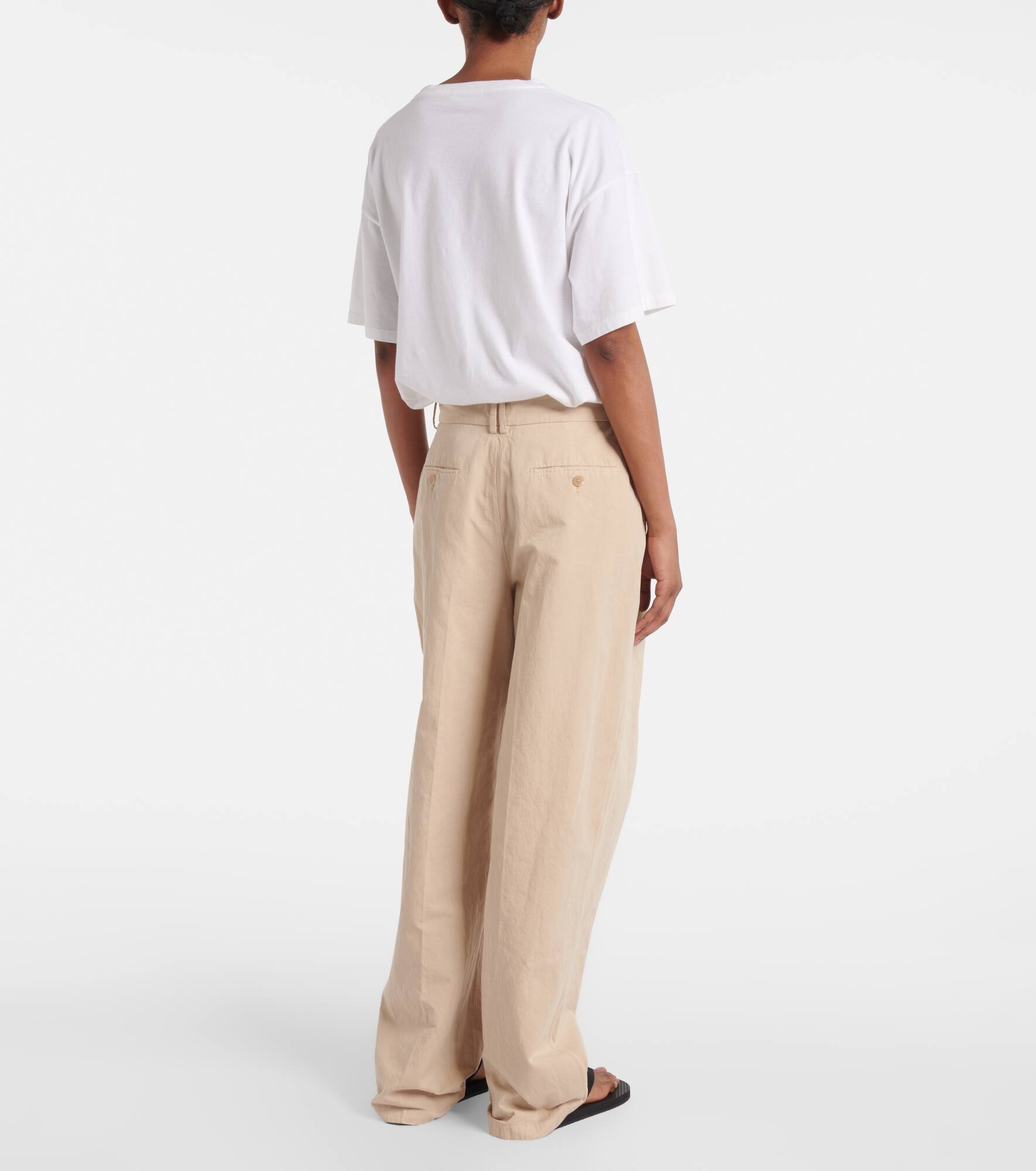 Lilas cotton and linen wide-leg pants - 3