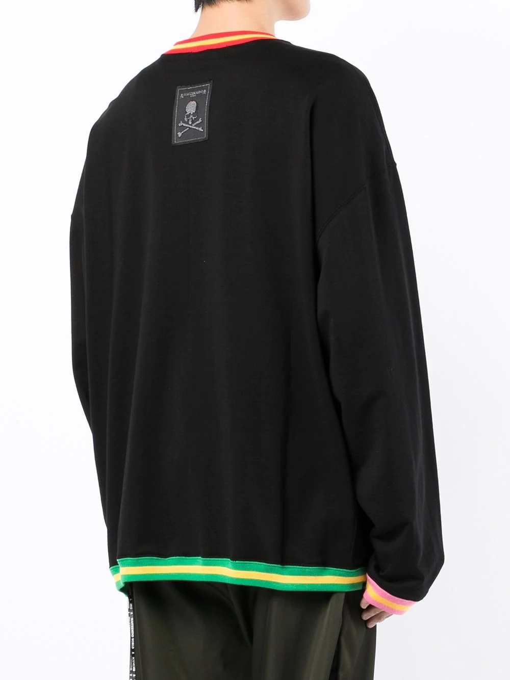 contrast-rib crew-neck sweatshirt - 4