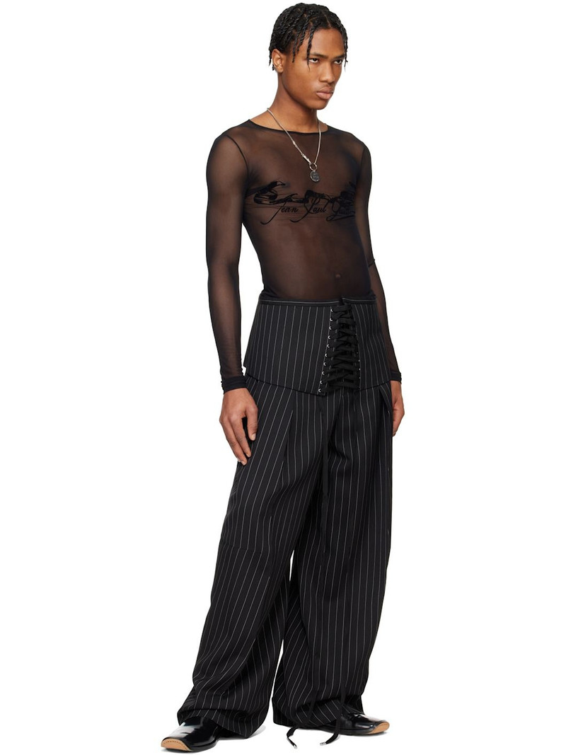 Black 'The Flocked Tattoo Ruban' T-shirt 5