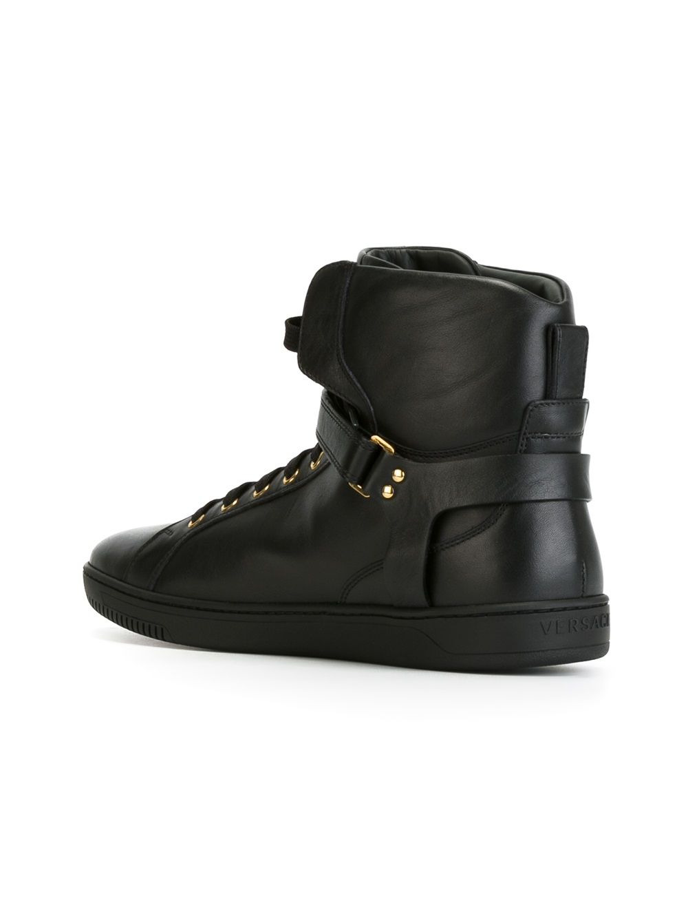 hook & loop strap hi-top sneakers - 3