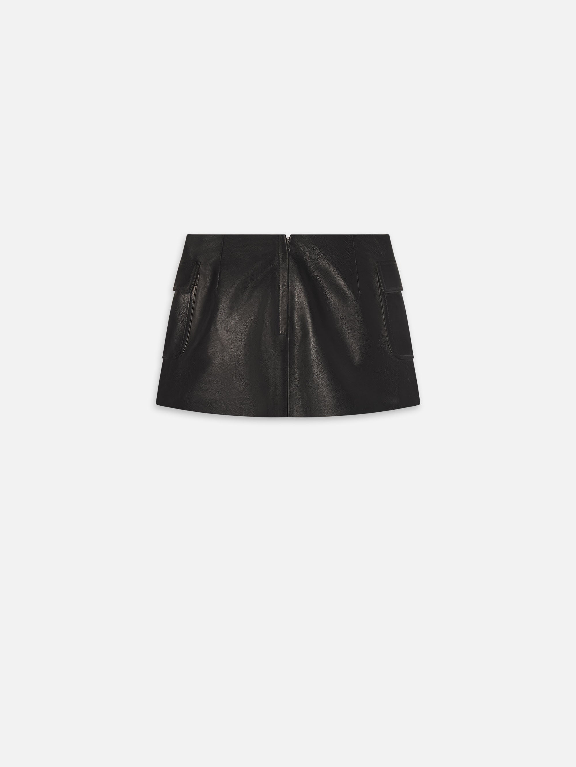 The Leather Cargo Skirt in Black - 4