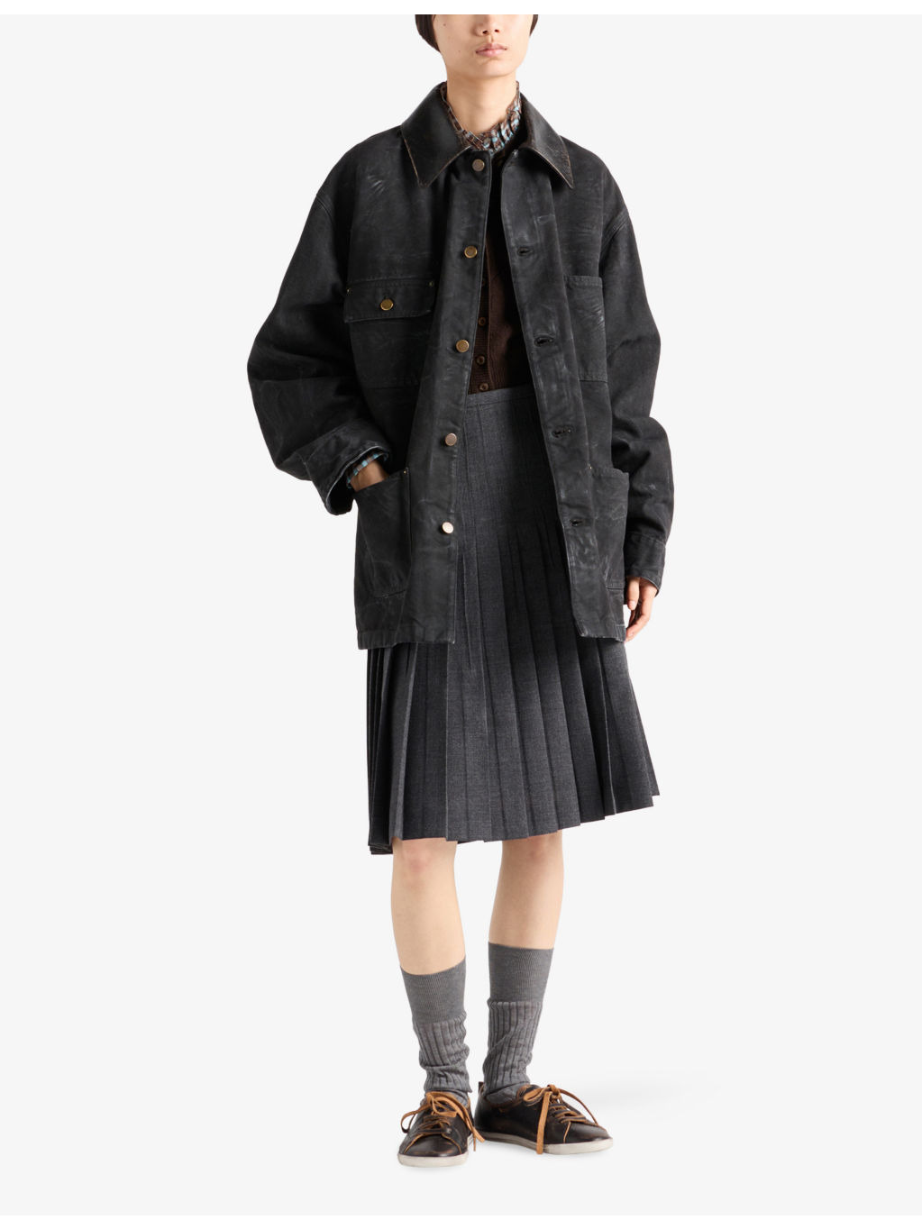 Triangle-Logo Canvas Blouson Jacket - 2