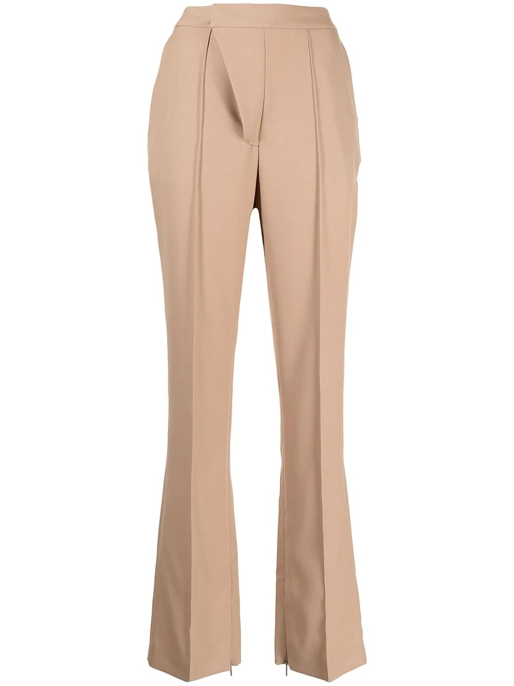 high-waisted flared trousers - 1