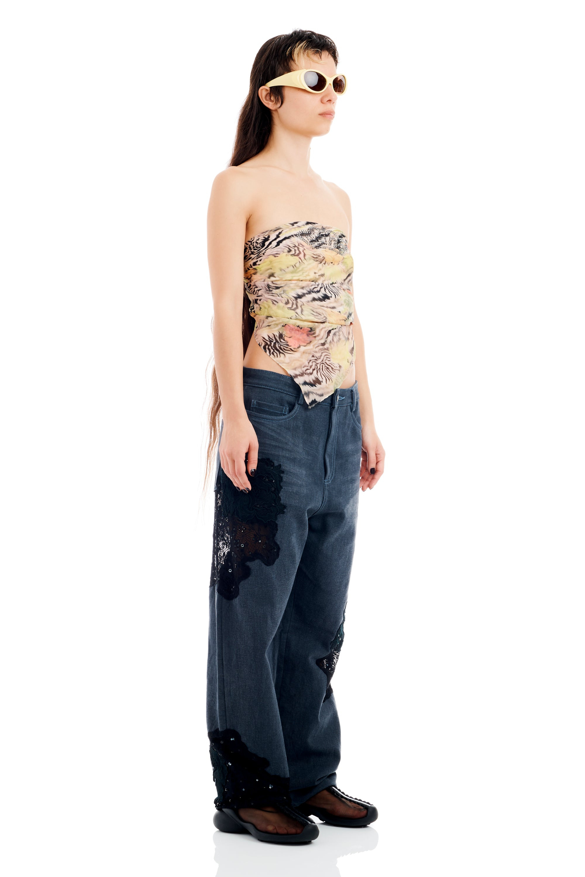 ZEBRA FLORAL PRINCESS FOULARD SCARF - 4