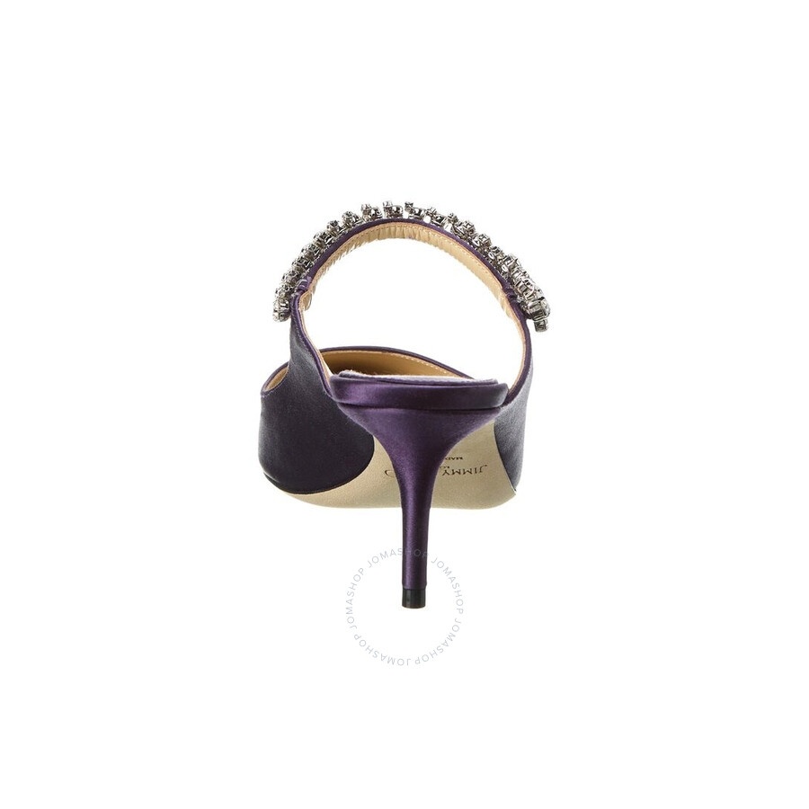 Jimmy Choo Bing 65 Cassis Satin Mules - 3