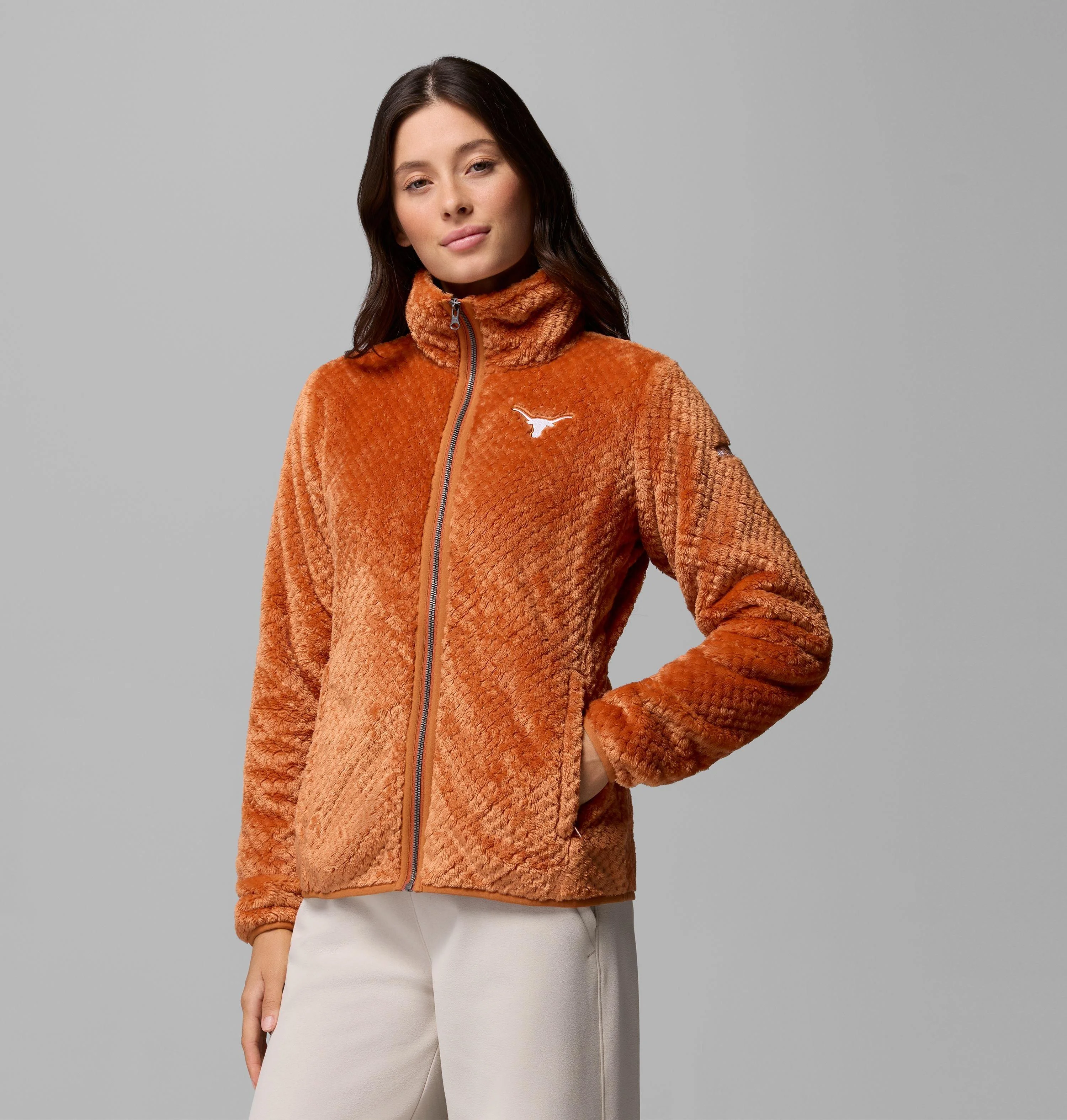 Women's Collegiate Fire Side II Sherpa Full Zip Fleece - Texas - 1