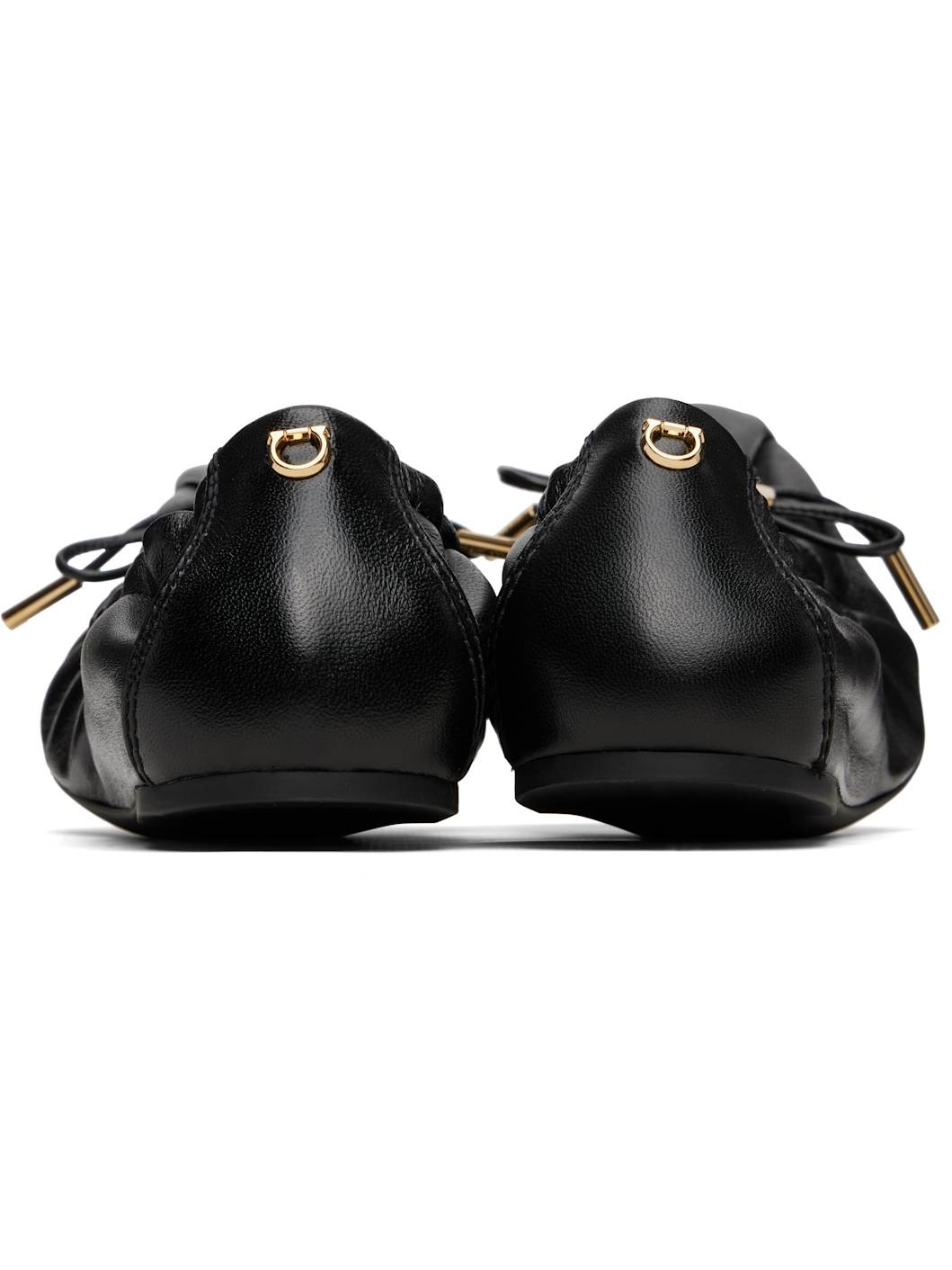 Black Elasticated Ballerina Flats - 2