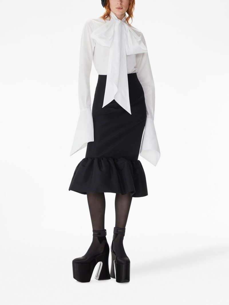 NINA RICCI pussy-bow collar cotton shirt outlook