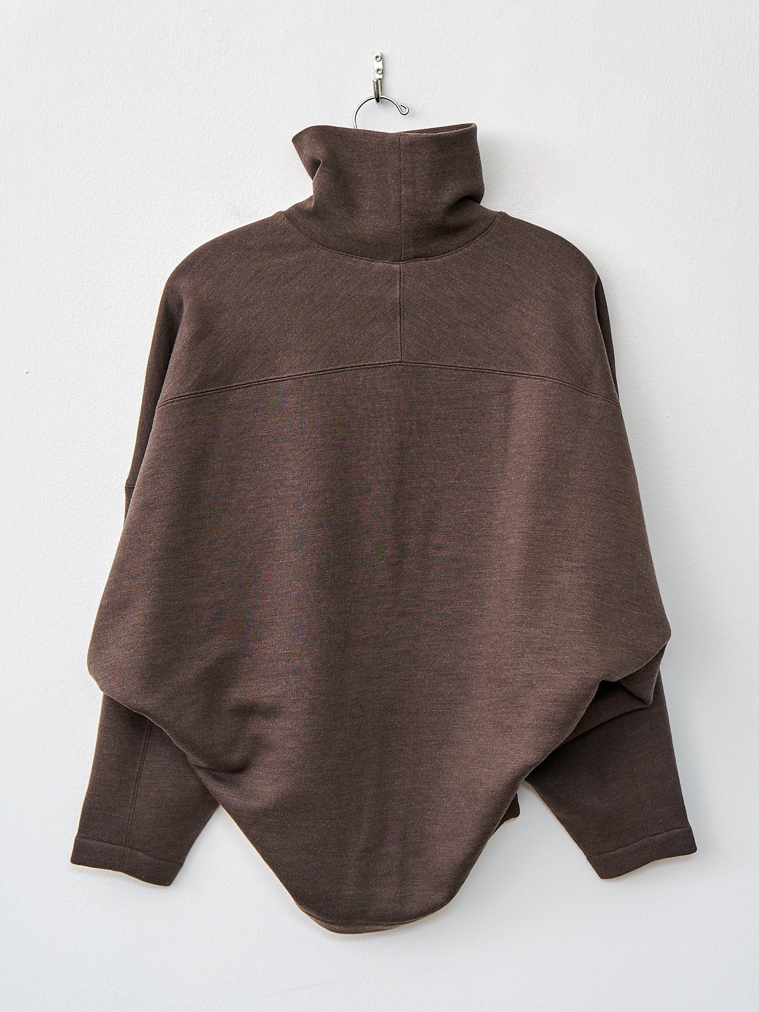 High Neck Sweatshirt - Dark Brown Melange - 7