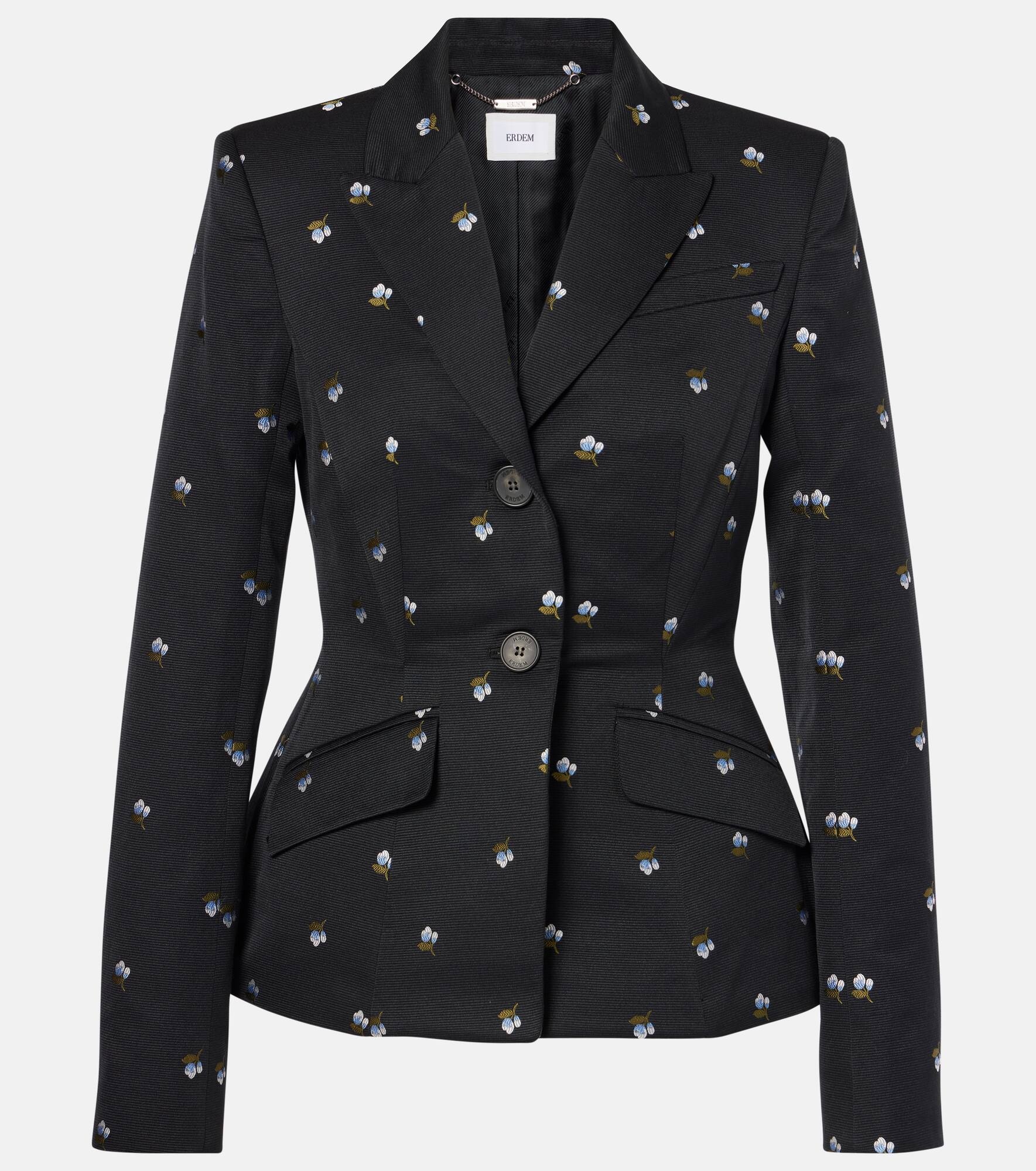 Tailored floral virgin wool blazer - 1