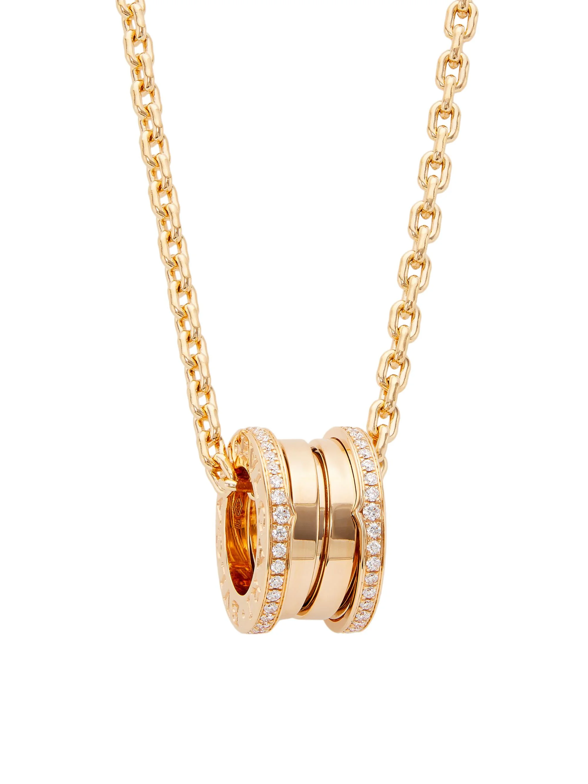 Women's B. zero1 18K Rose Gold & Diamond Pendant Necklace - Rose Gold - 1