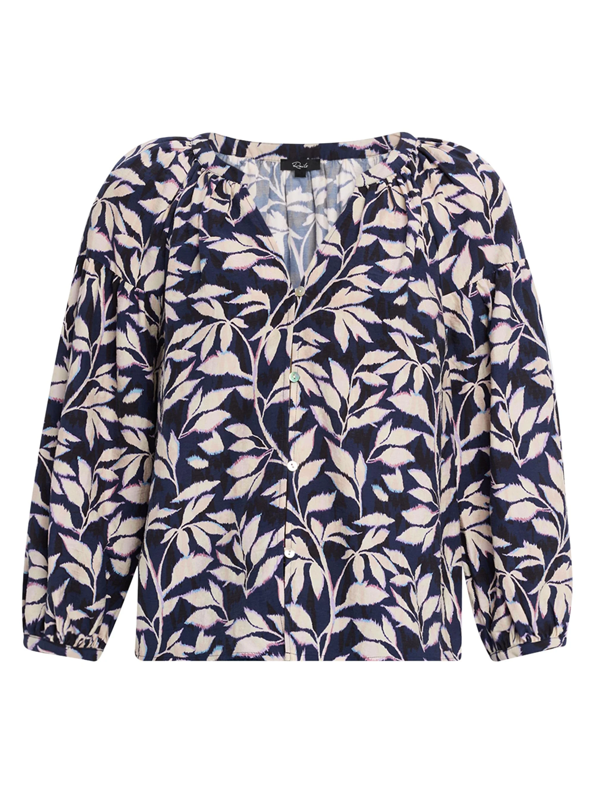 Women's Vasia Printed Button-Front Blouse - Blue Print - 1