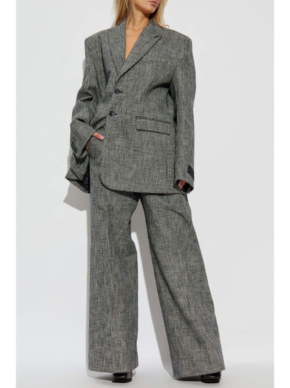 checkered cotton blazer - 2