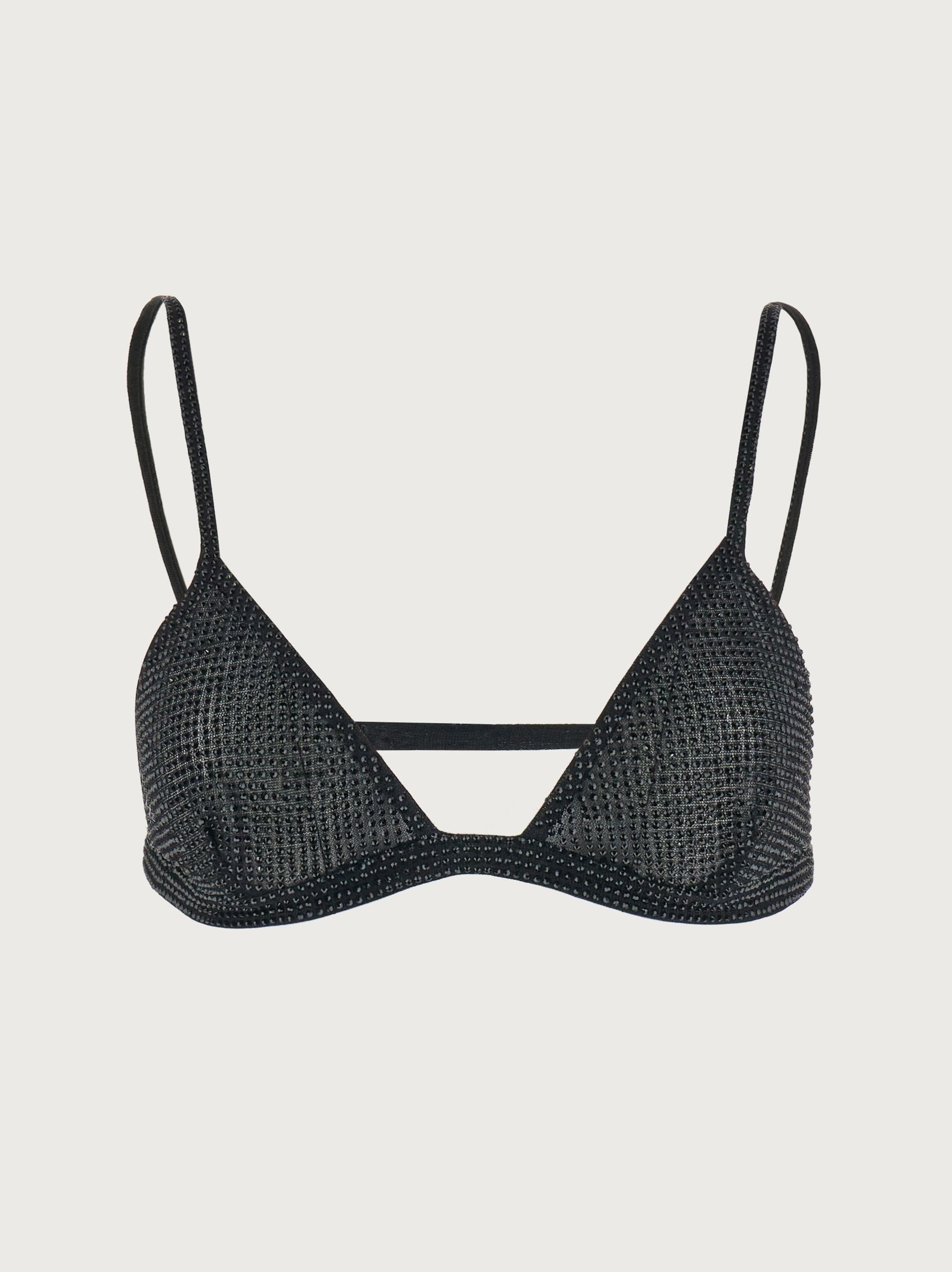 Silk crystal embellished bra - 1