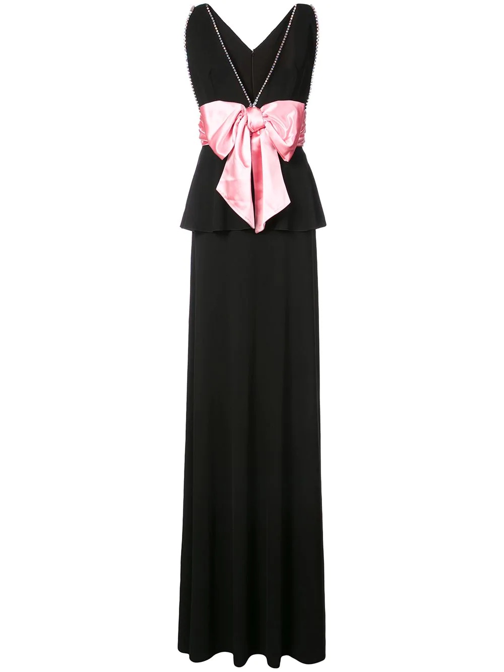 bow detail evening dress - 1