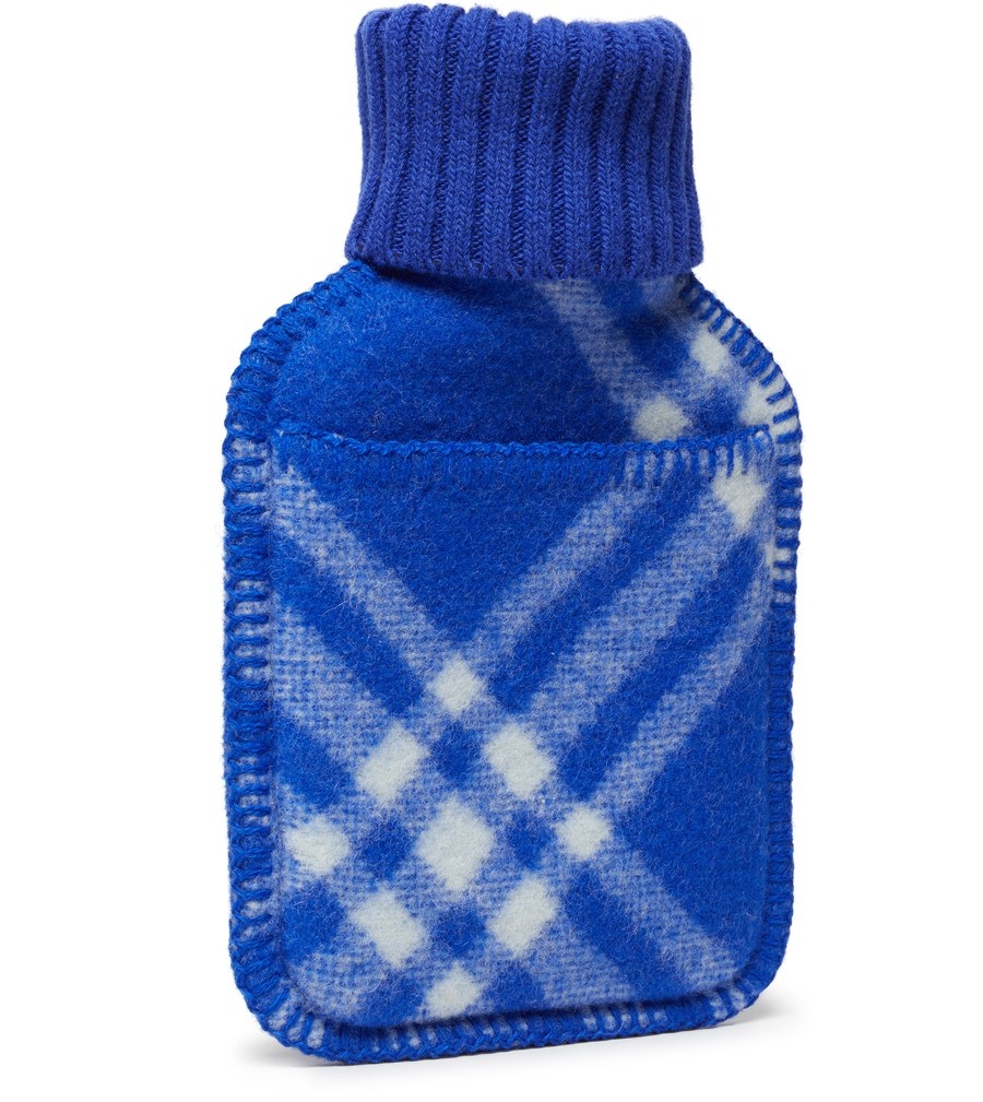 Large checked hot water bottle - 2