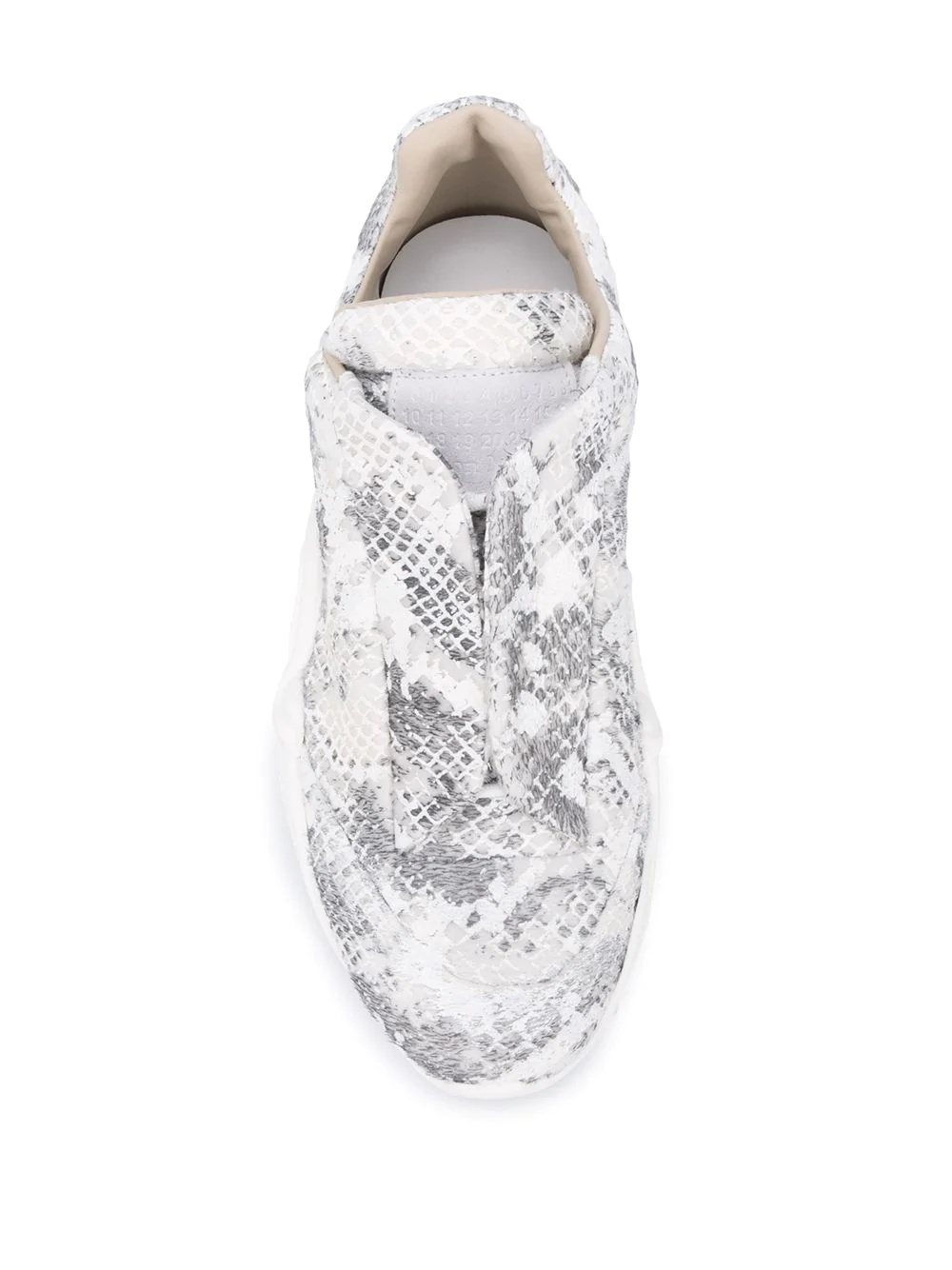 snakeskin print slip-on sneakers - 4