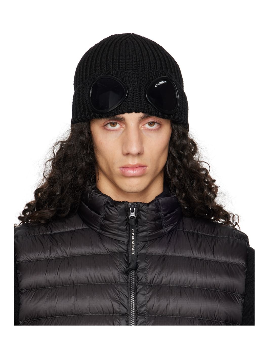 Black Goggle Beanie - 1