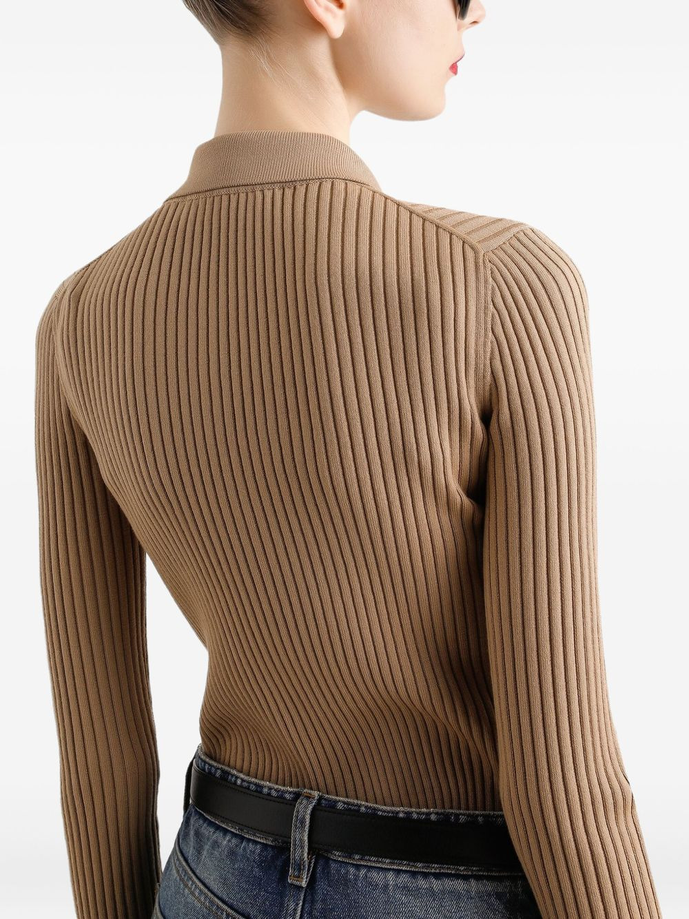 ribbed polo top - 4