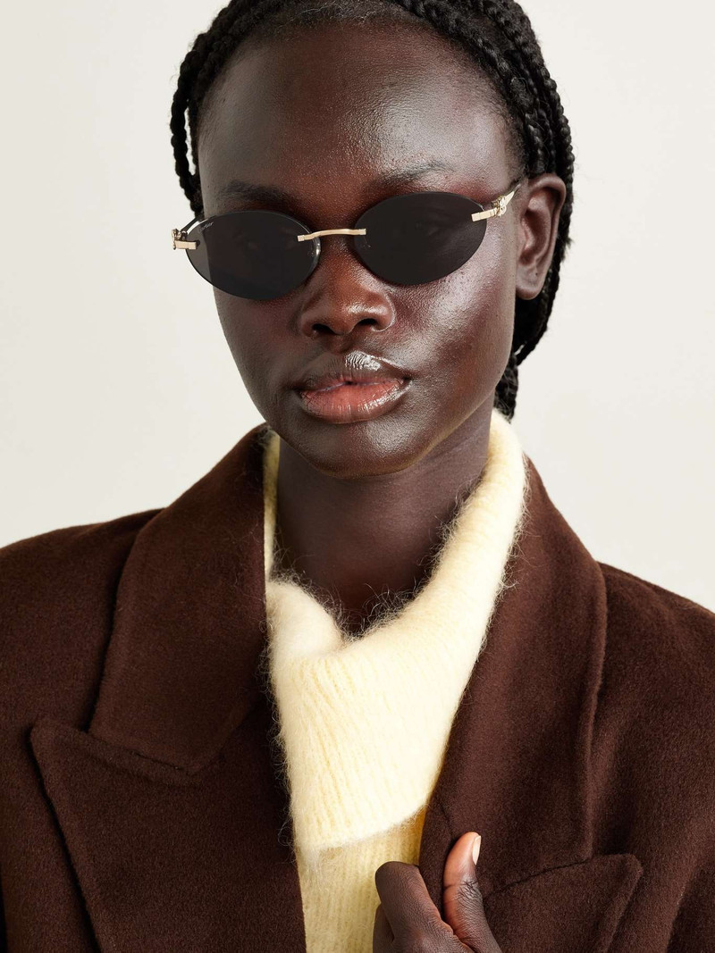 Cartier Panthère cat-eye gold-tone sunglasses Gold outlook