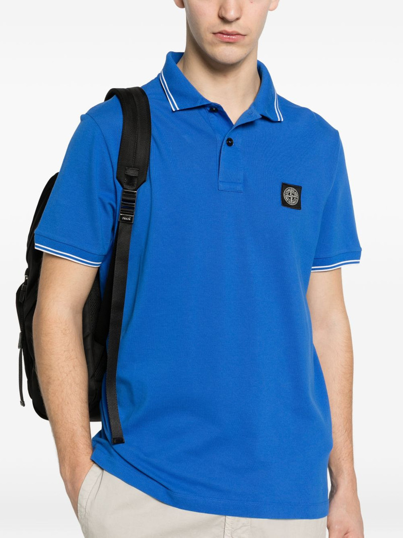 logo-patch piped polo shirt 5