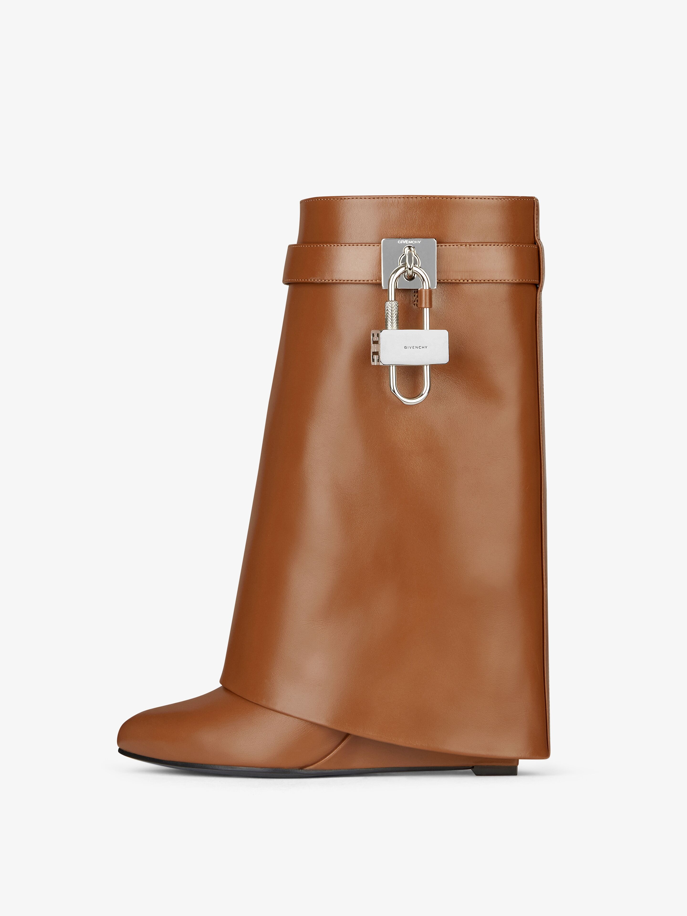 SHARK LOCK ANKLE BOOTS IN BOX LEATHER - 4