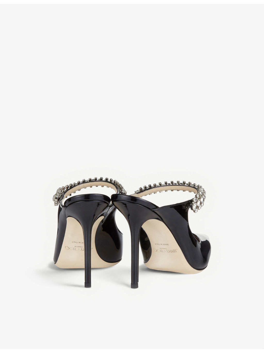 Bing 100 crystal-embellished patent-leather heeled mules - 5