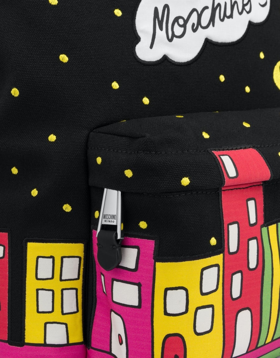 MOSCHINO COMICS CANVAS BACKPACK - 4