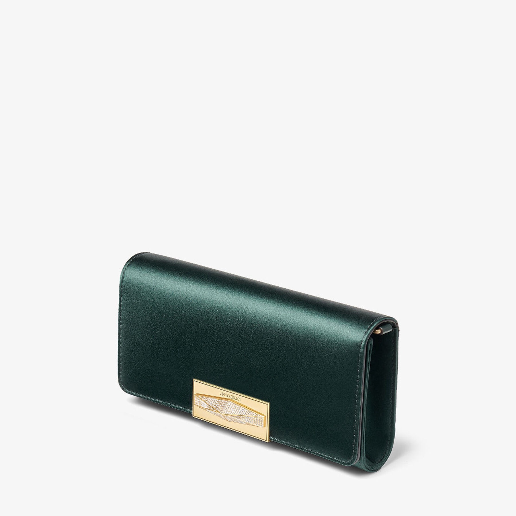 Diamond Mini Shoulder 
Dark Green Satin Mini Shoulder Bag - 3