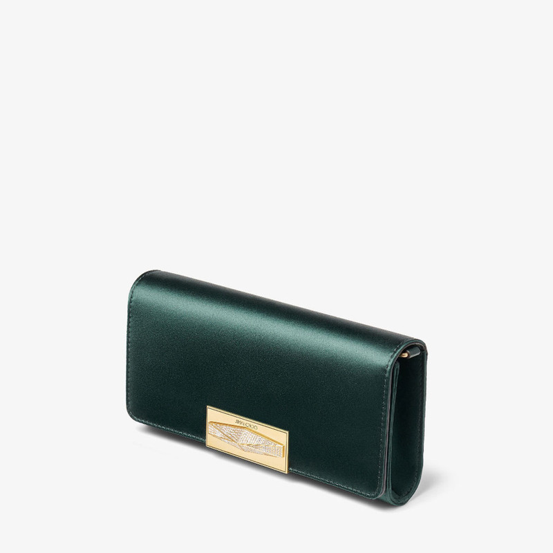 Diamond Mini Shoulder 
Dark Green Satin Mini Shoulder Bag 3