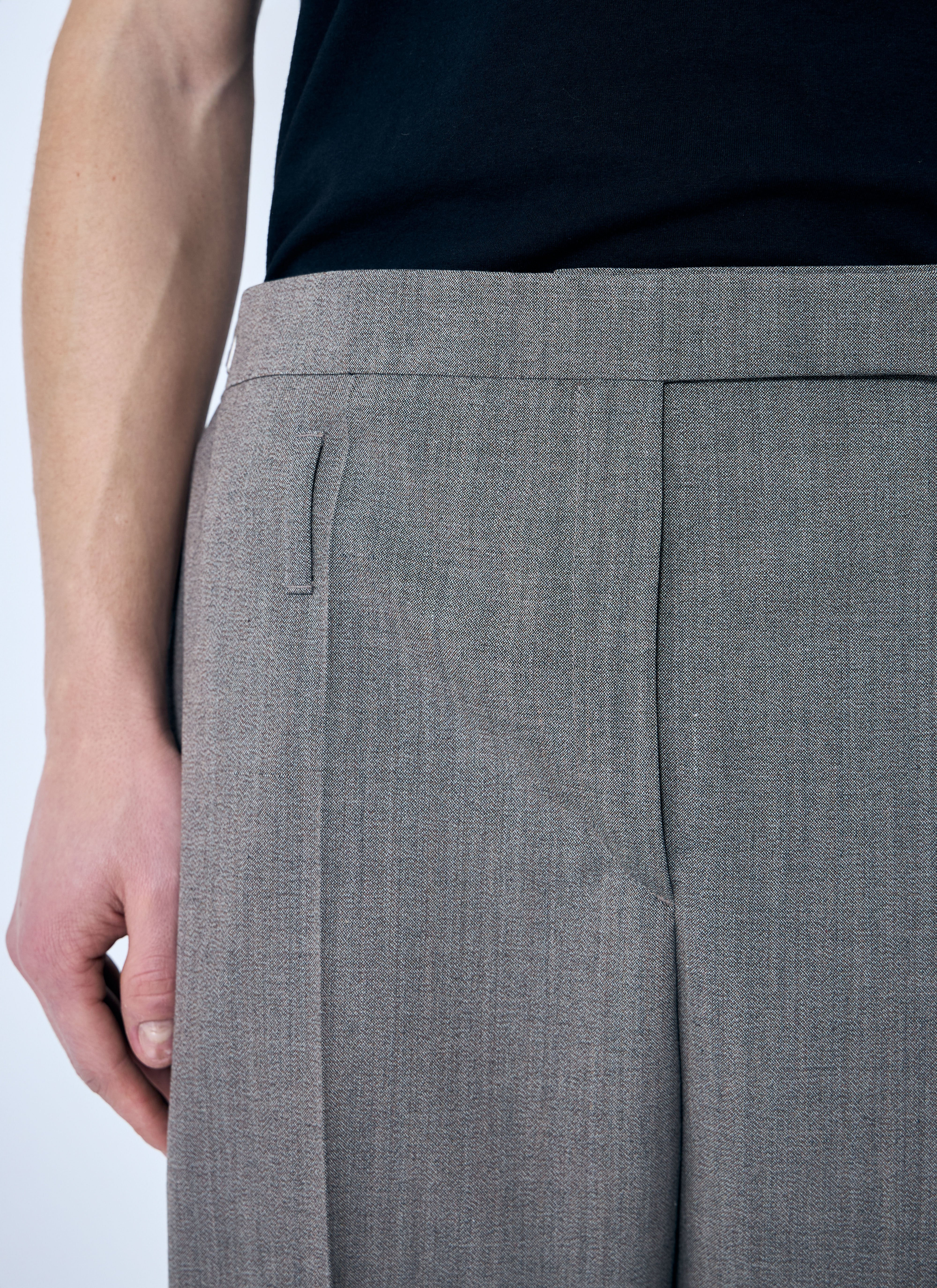Belted Tailored Wool-Blend Pants - 5