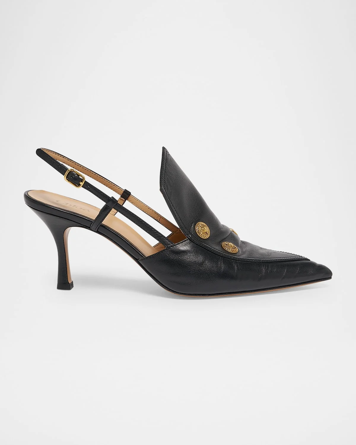 Agenes Leather Slingback Pumps - 1